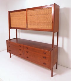 Hans Wegner Teak and Cane Sideboard Credenza for Ry Møbler, circa 1960s