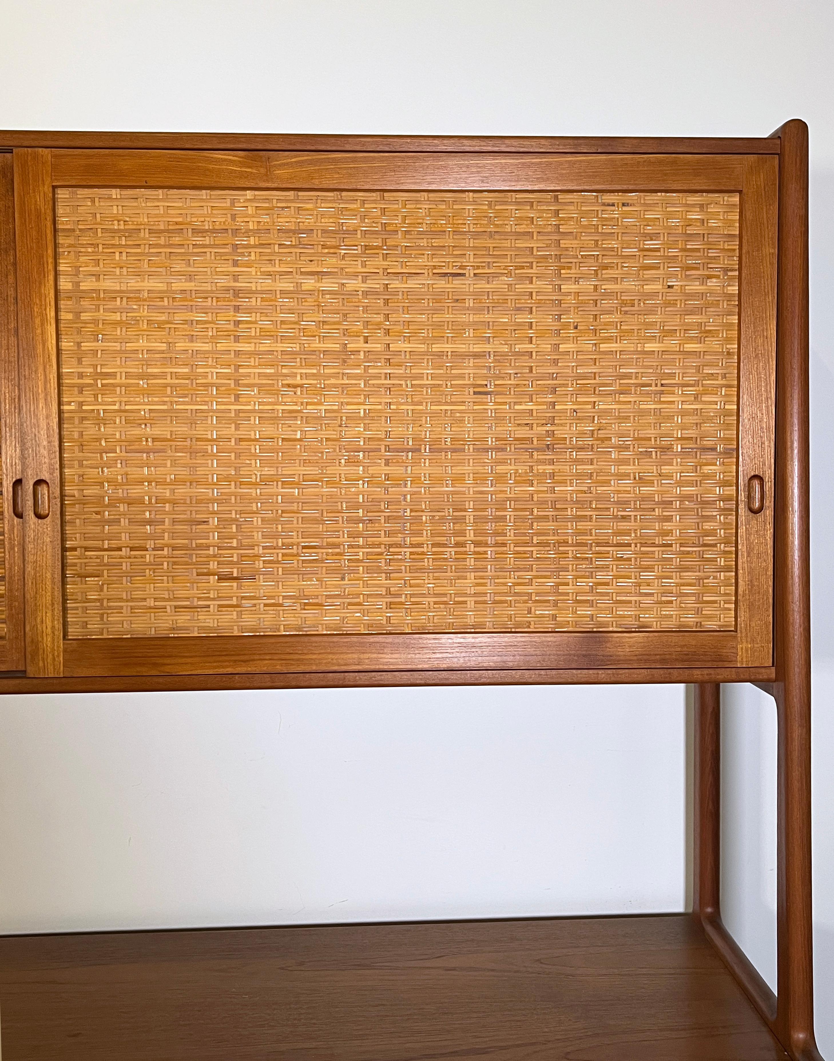 Mid-20th Century Hans Wegner Teak and Cane Sideboard Credenza for Ry Møbler, Circa 1960s For Sale
