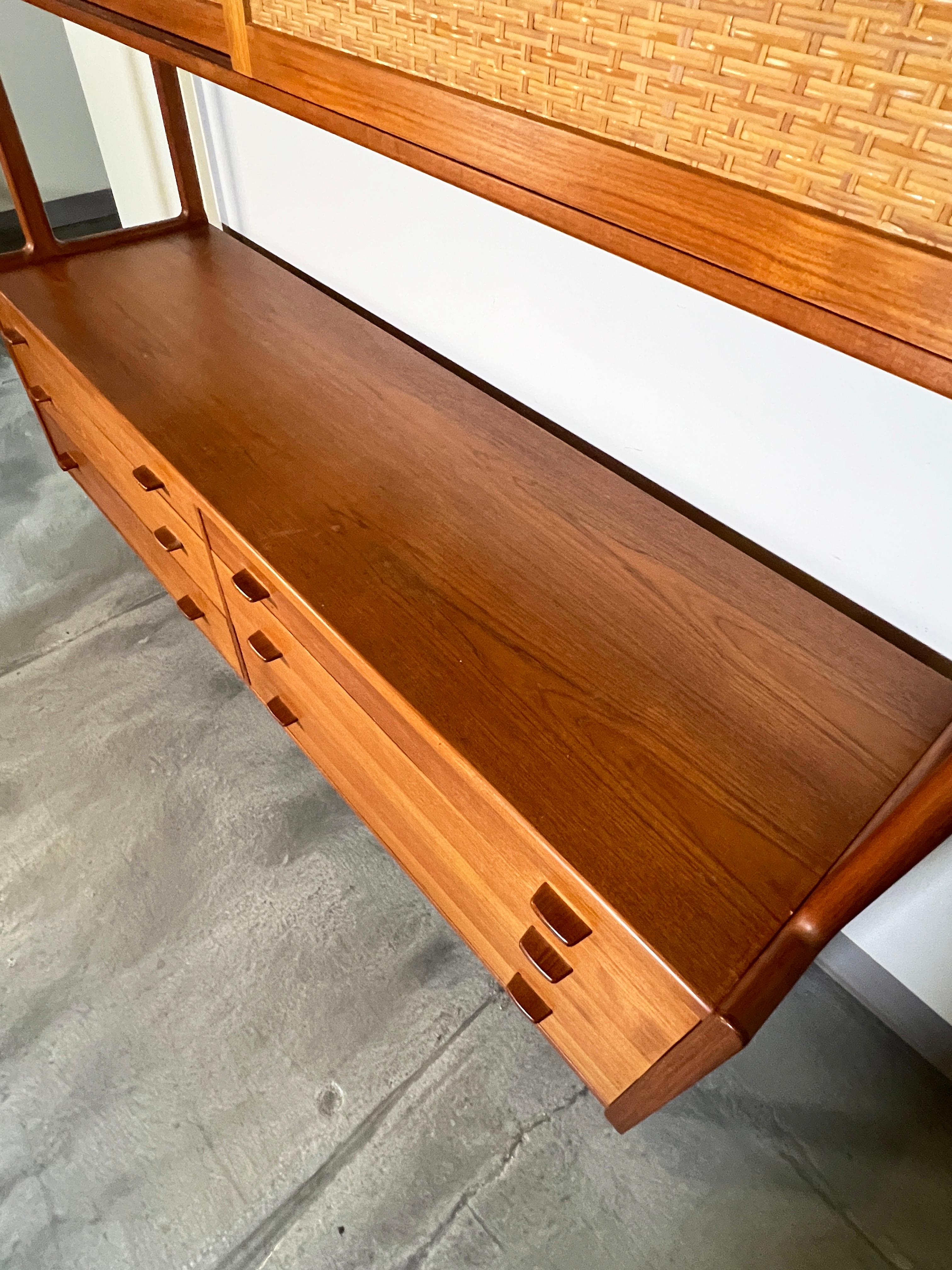 Hans Wegner Teak and Cane Sideboard Credenza for Ry Møbler, Circa 1960s For Sale 3