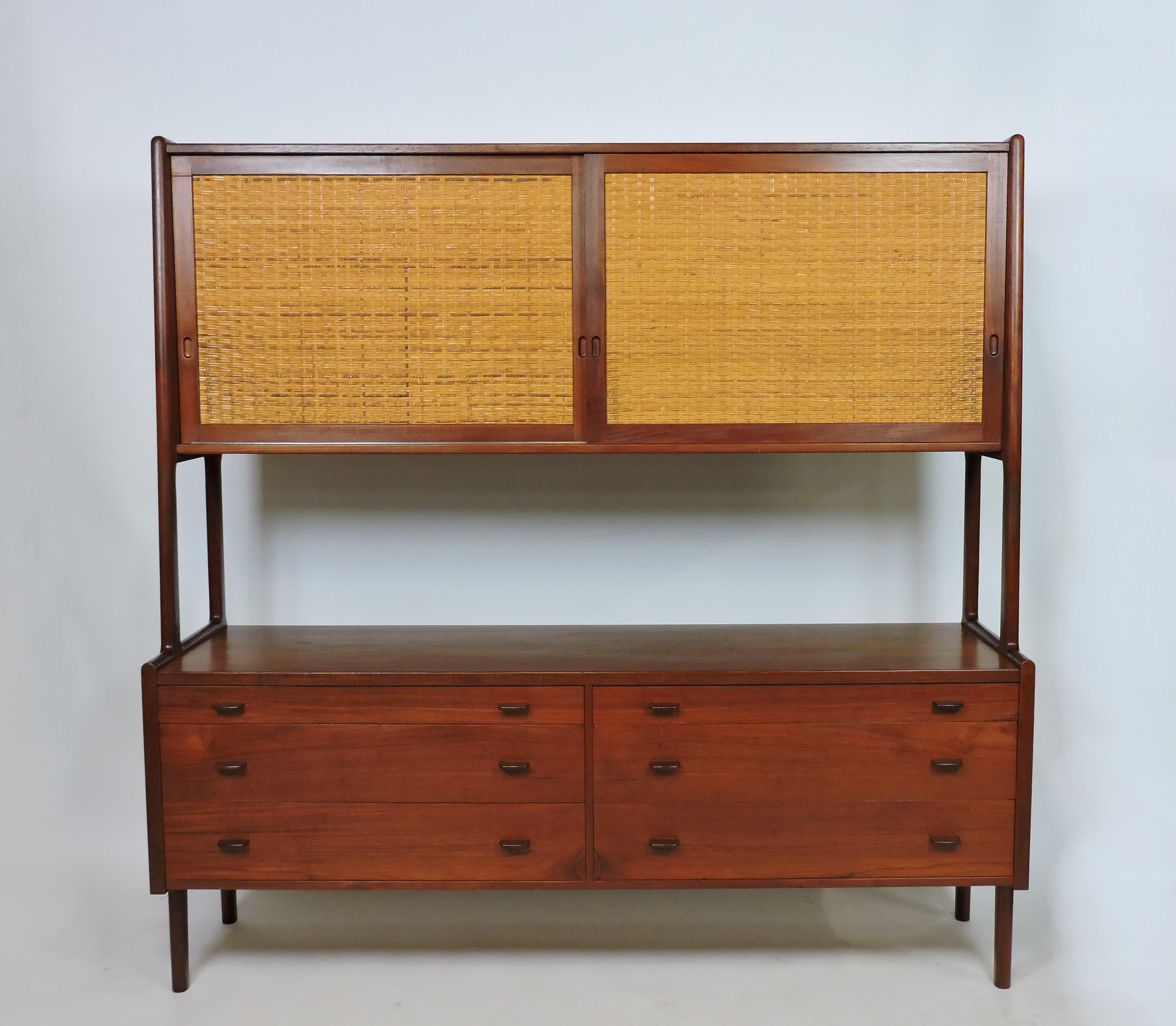 Hans Wegner Teak and Cane Two-Tier Credenza Sideboard for Ry Mobler, Model Ry-20 8