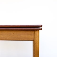 Hans Wegner Teak and Oak Danish Modern Draw Leaf Dining Table by Andreas Tuck