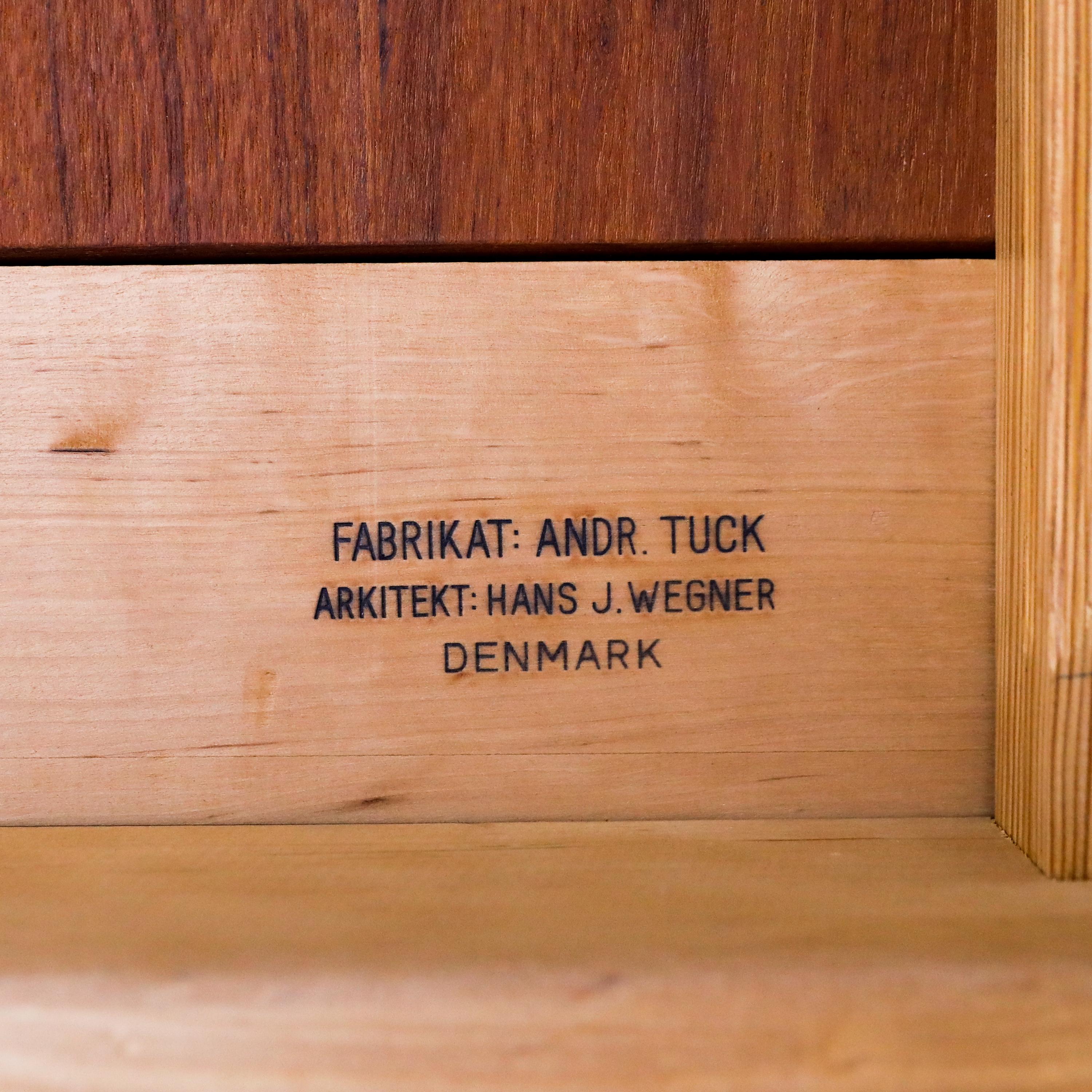Mid-20th Century Hans Wegner Teak and Oak Danish Modern Draw Leaf Dining Table by Andreas Tuck