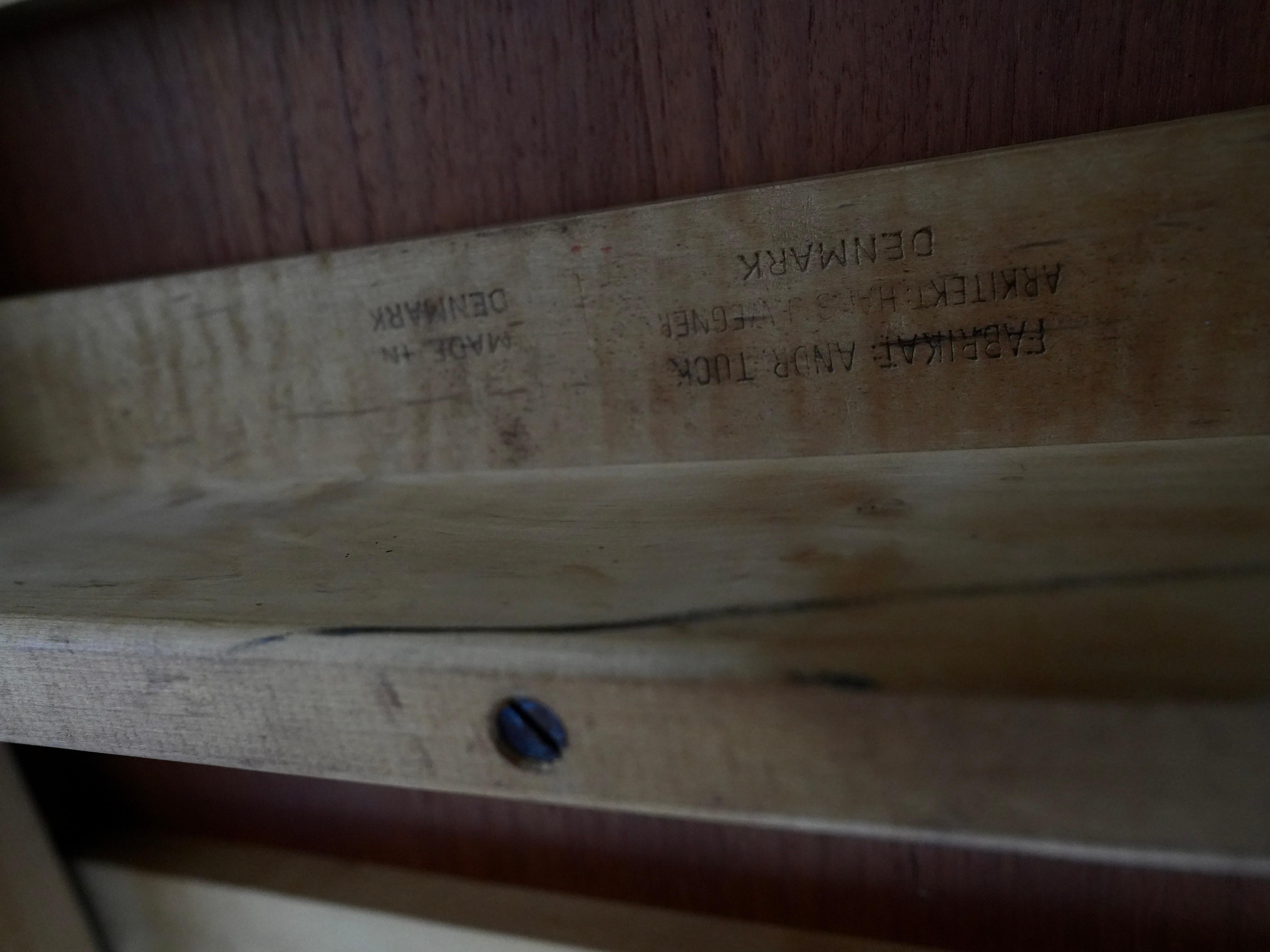 Table de salle à manger en teck et chêne de Hans Wegner 312 pour Andreas Tuck, Danemark, années 1960 en vente 9