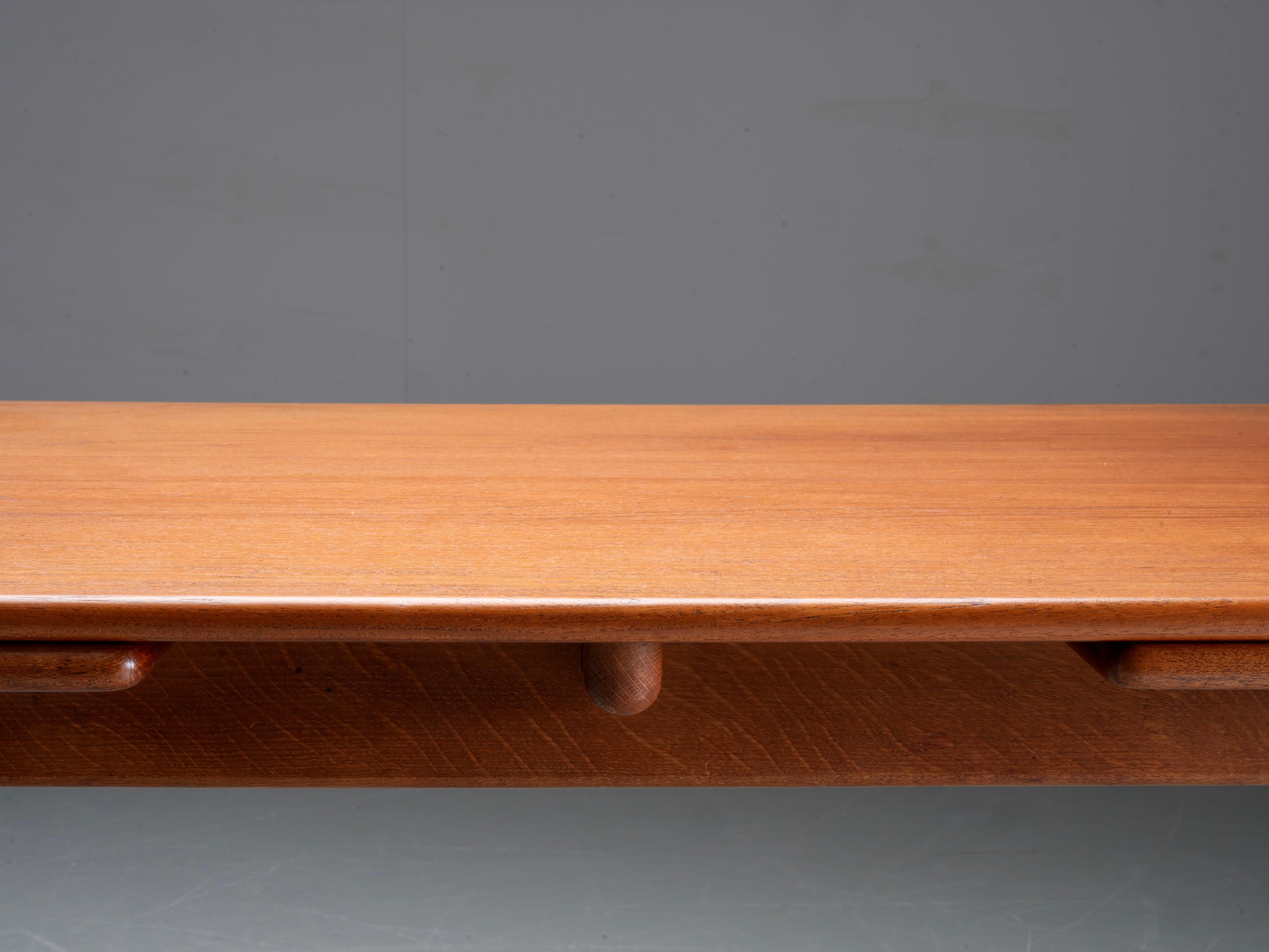 Table de salle à manger en teck et chêne de Hans Wegner 312 pour Andreas Tuck, Danemark, années 1960 en vente 8