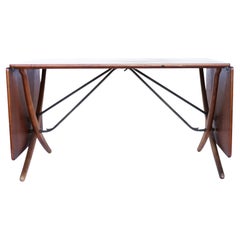 Hans Wegner Teak and Oak Dining Table Model At-304 by Andreas Tuck