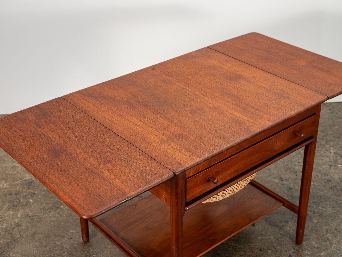 Hans Wegner Teak At-33 Sewing Table For Sale 2