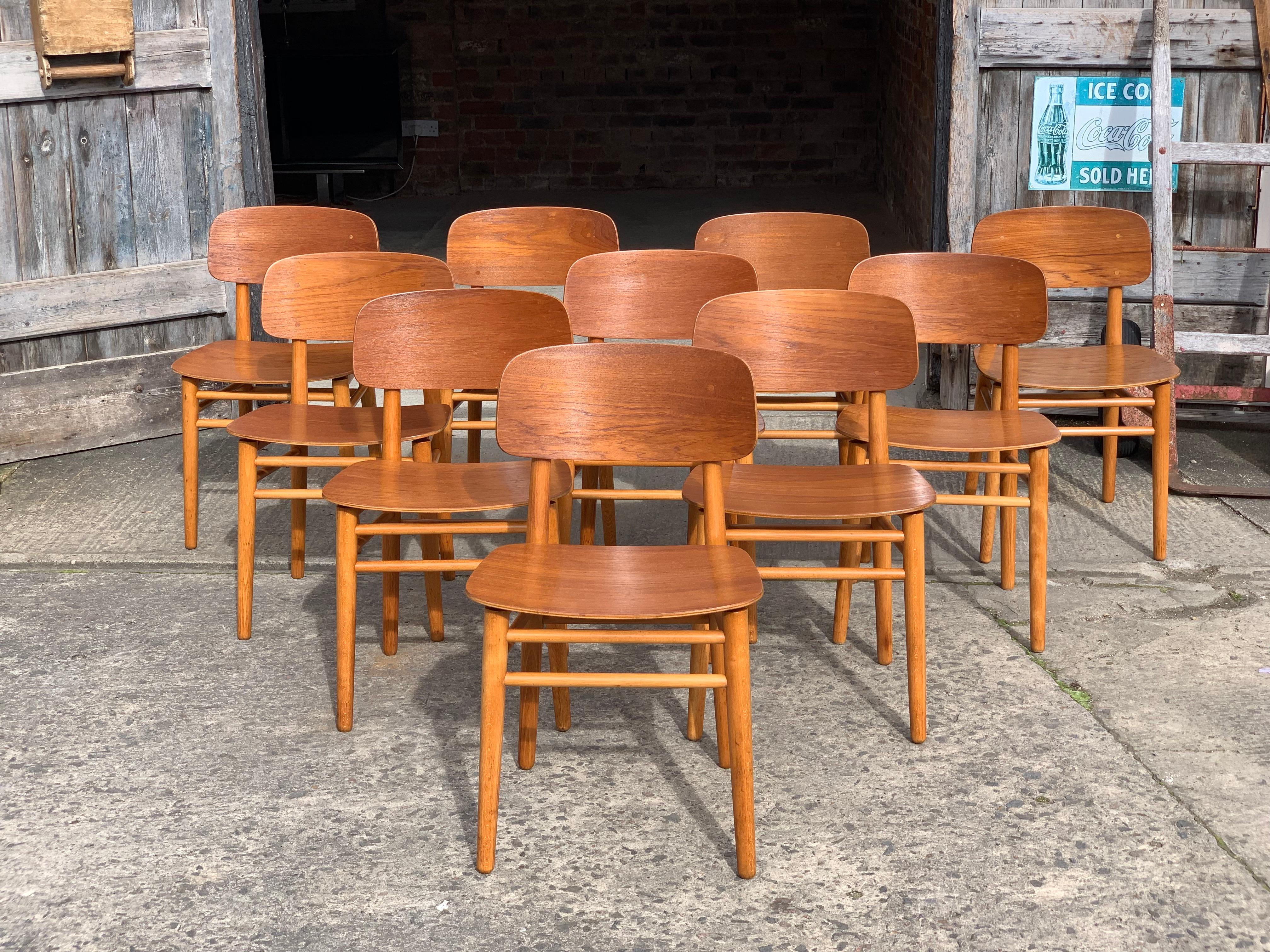 Hans Wegner Teak Dining Chairs Set of Ten for Fritz Hansen 4101, Denmark 8