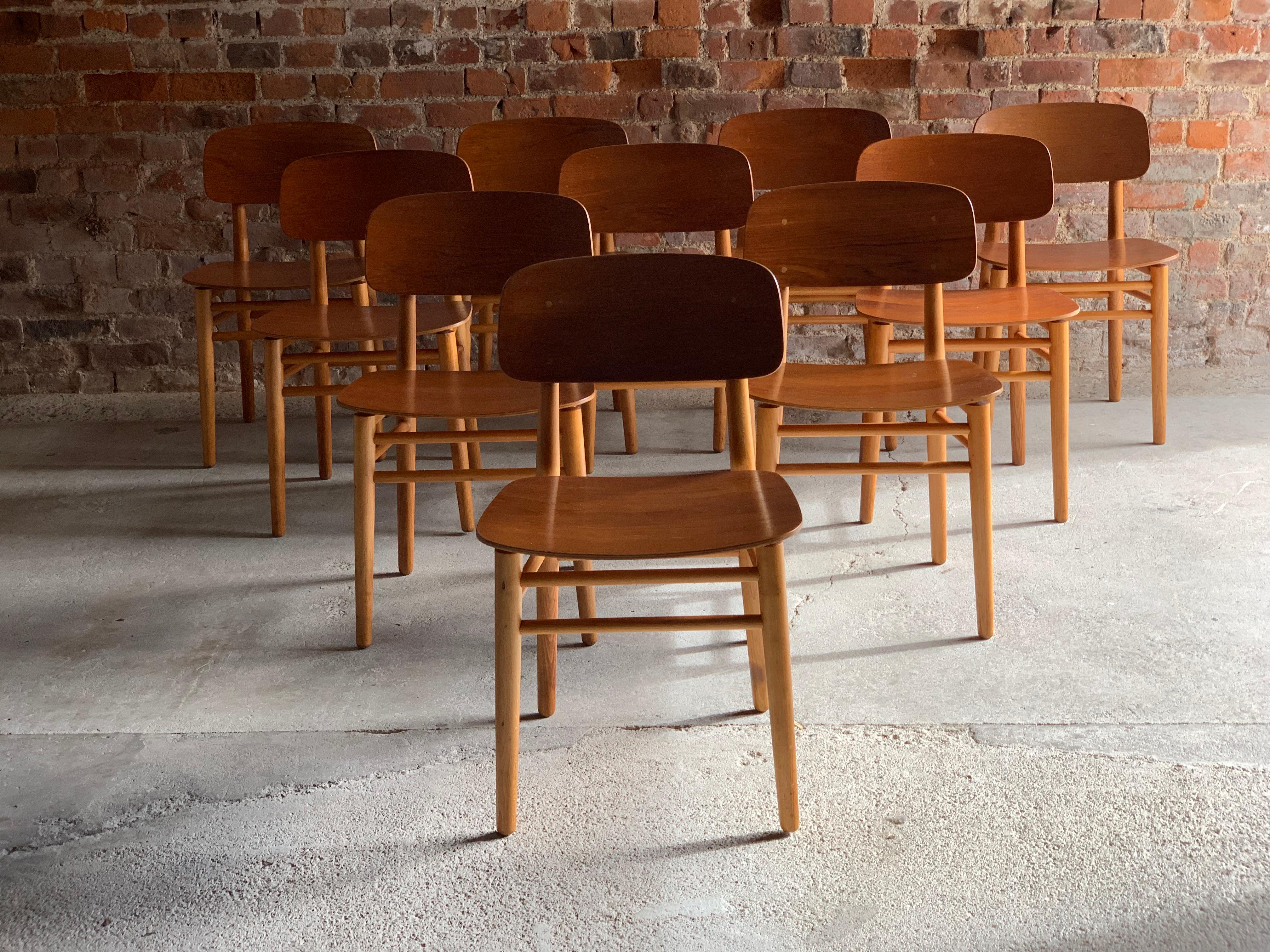 Hans Wegner Teak Dining Chairs Set of Ten for Fritz Hansen 4101, Denmark 11