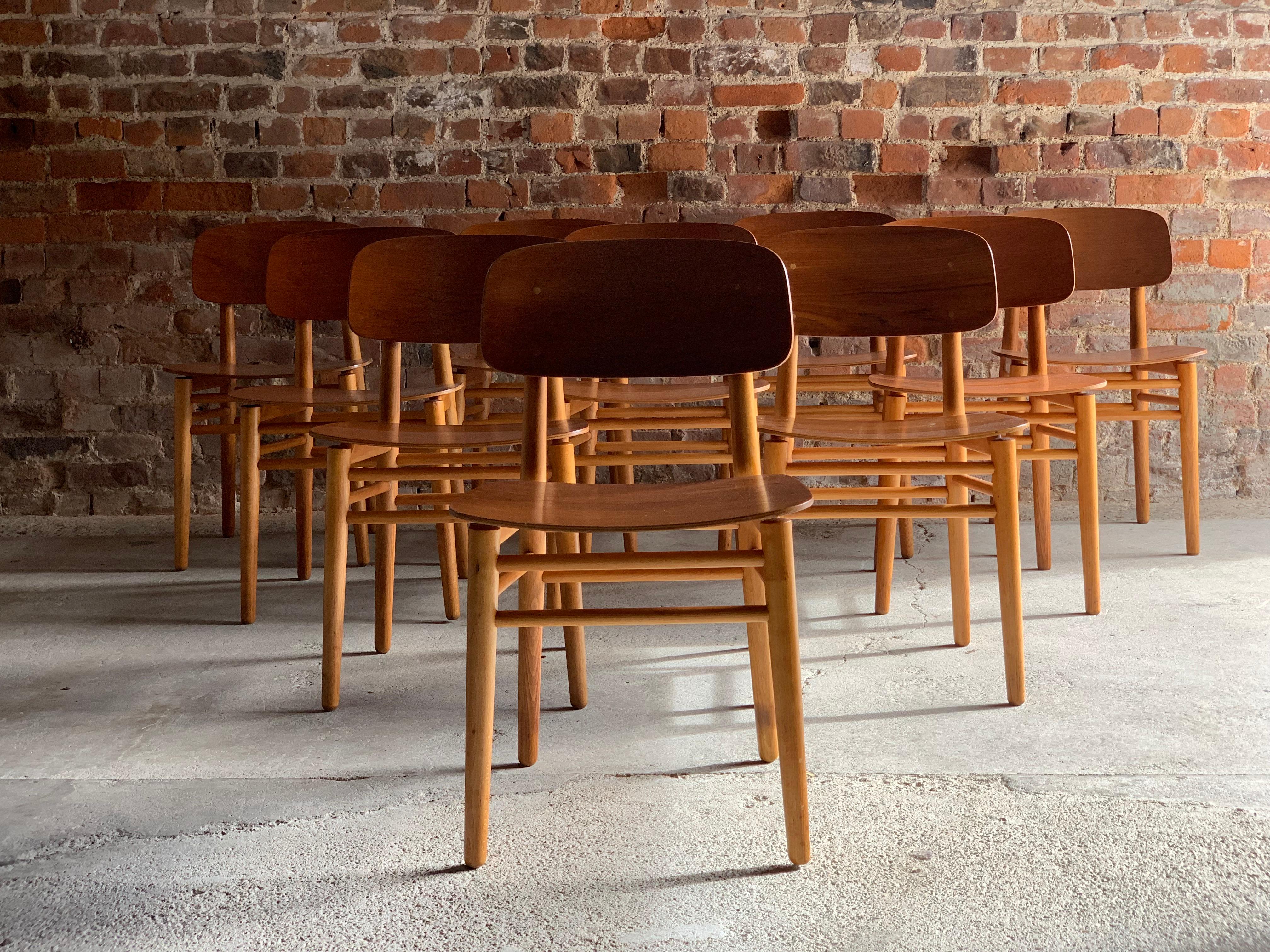 Hans Wegner Teak Dining Chairs Set of Ten for Fritz Hansen 4101, Denmark 12