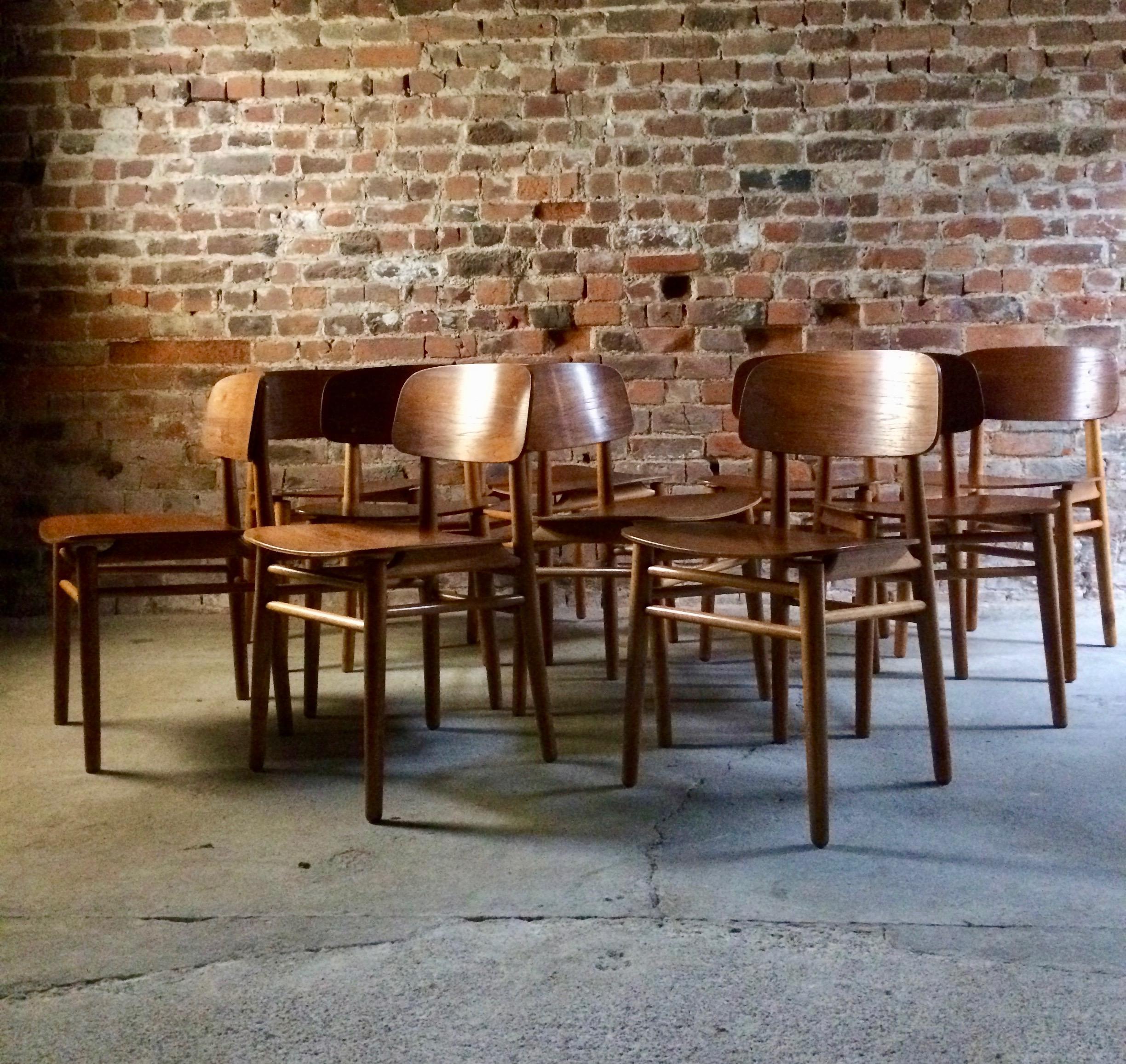 Hans Wegner Teak Dining Chairs Set of Ten for Fritz Hansen 4101, Denmark 12