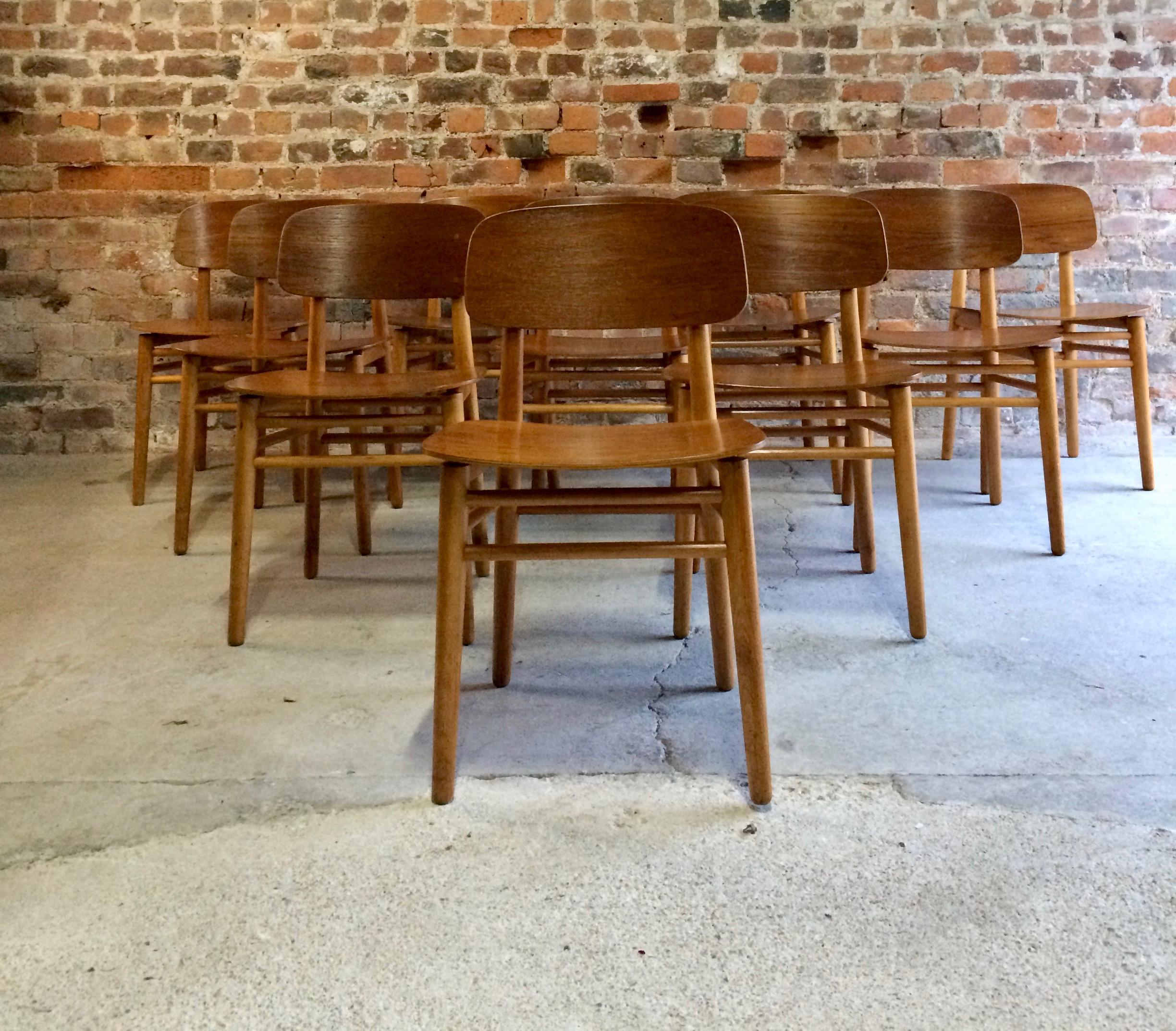 Danish Hans Wegner Teak Dining Chairs Set of Ten for Fritz Hansen 4101, Denmark