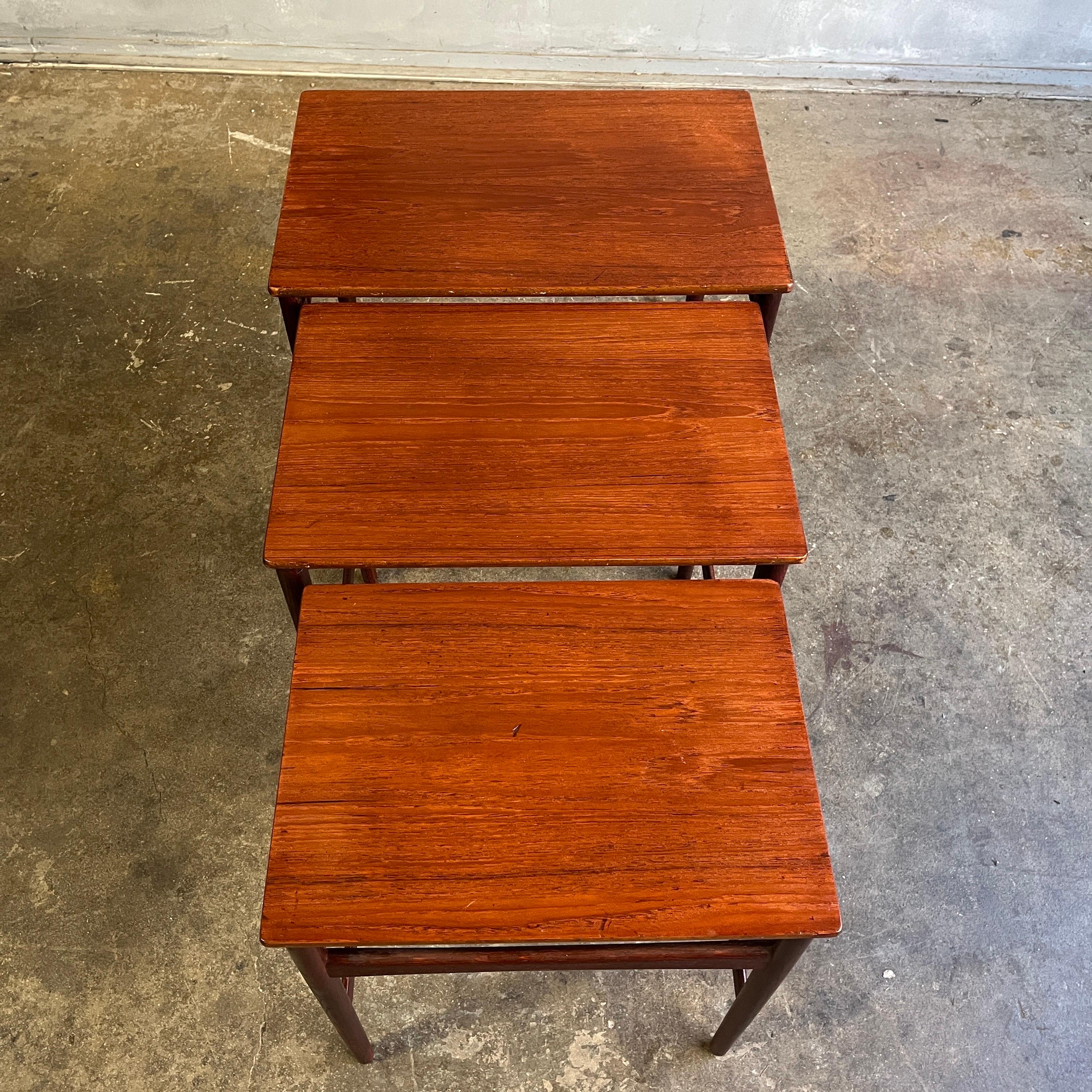 Hans Wegner Teak Nesting Tables Model AT-40 Andreas Tuck 8