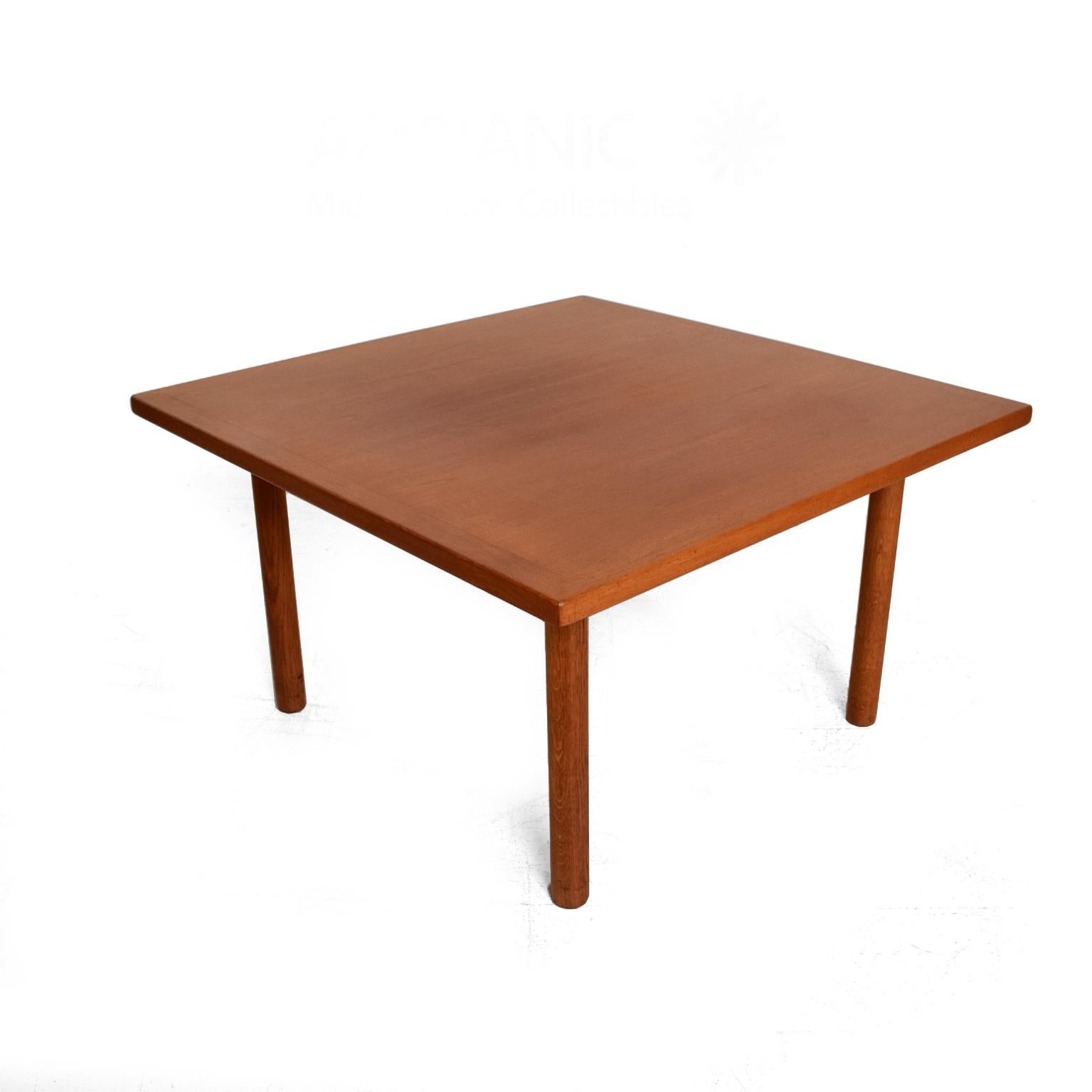 Scandinavian Modern Hans Wegner Teak Oak Coffee Table Midcentury Danish Modern