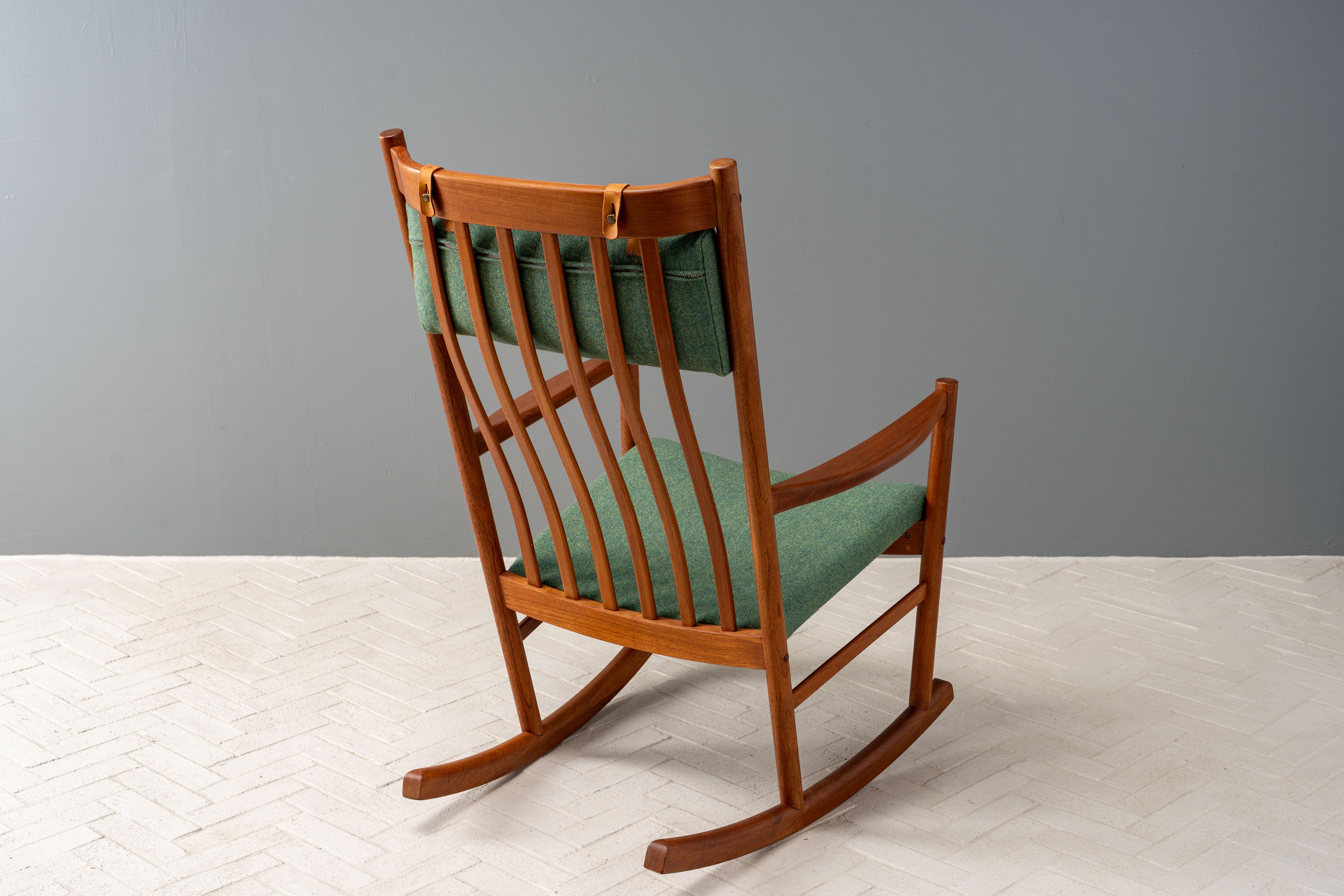 Mid-Century Modern Hans Wegner Teak Rocking Chair