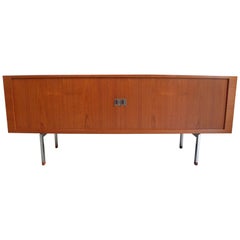 Hans Wegner Teak Tambour Door President Credenza