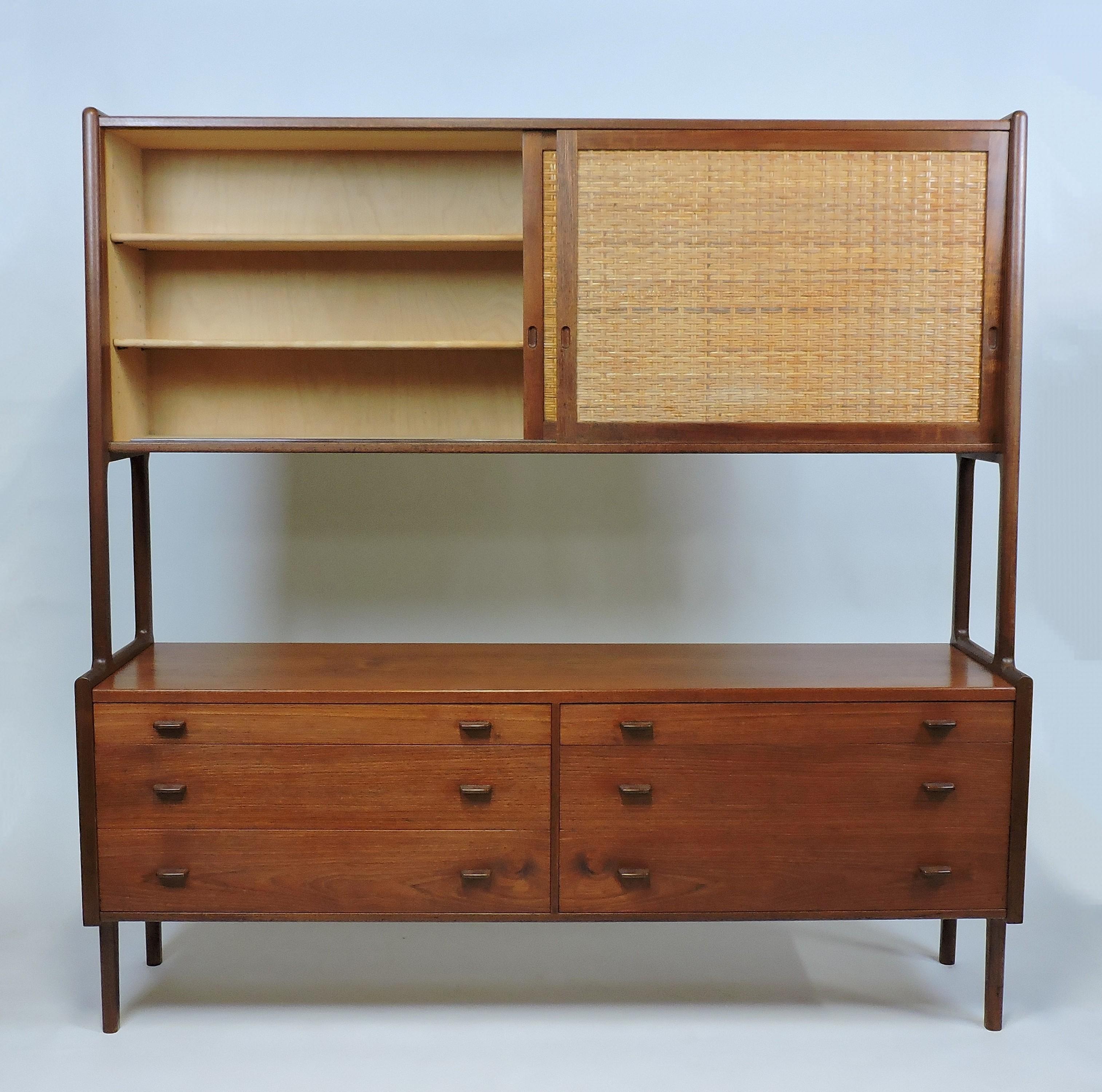 Scandinavian Modern Hans Wegner Teak Two-Tier Credenza Sideboard for Ry Mobler