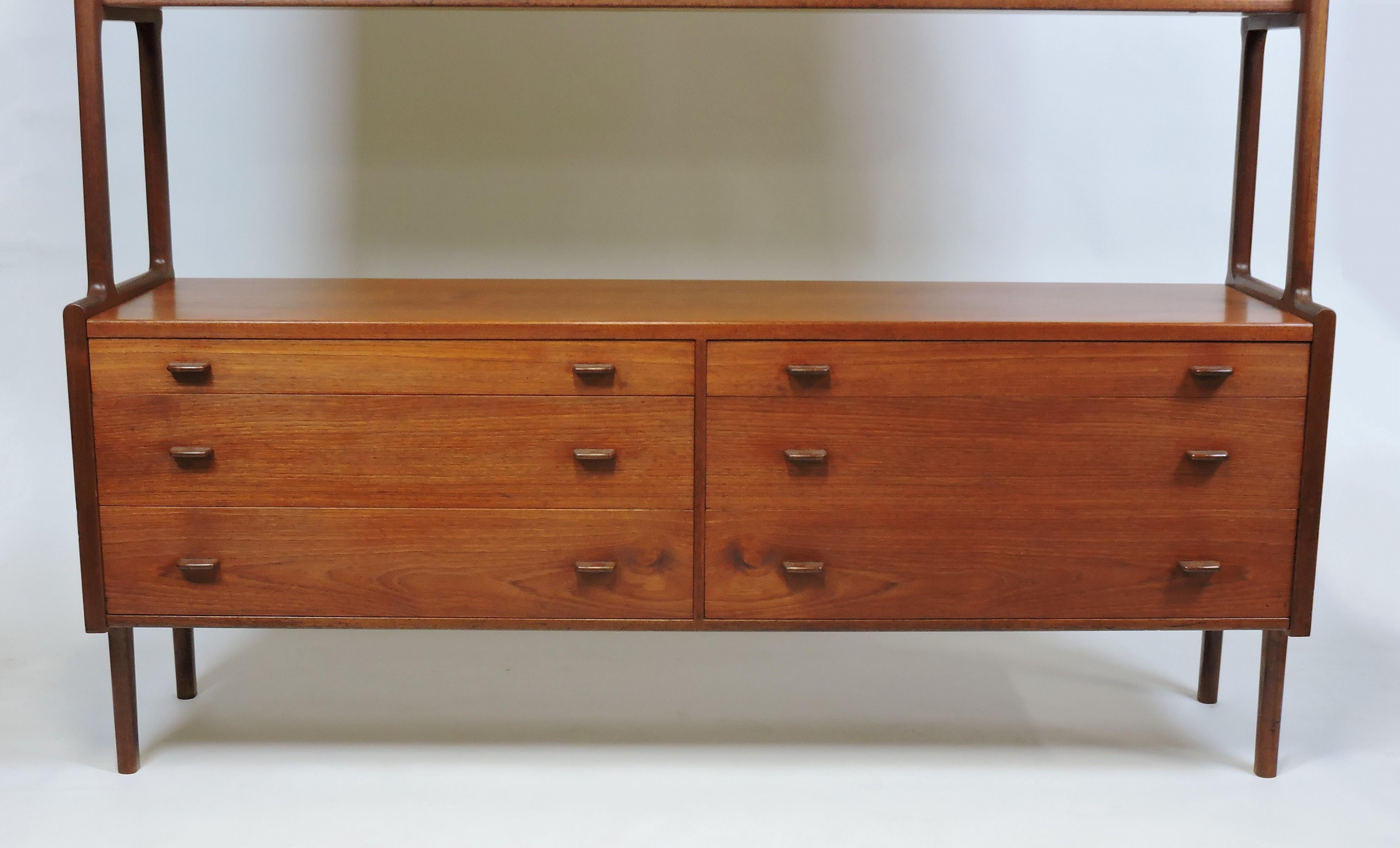 Hans Wegner Teak Two-Tier Credenza Sideboard for Ry Mobler In Good Condition In Chesterfield, NJ