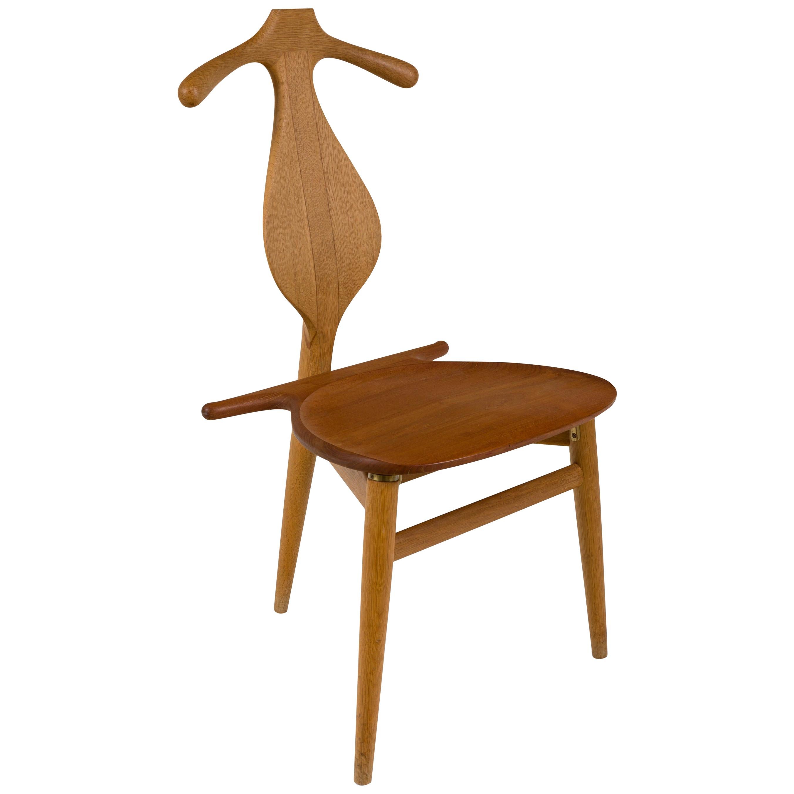 Hans Wegner Teak Valet Chair by Johannes Hansen for Knoll, Denmark 1960s