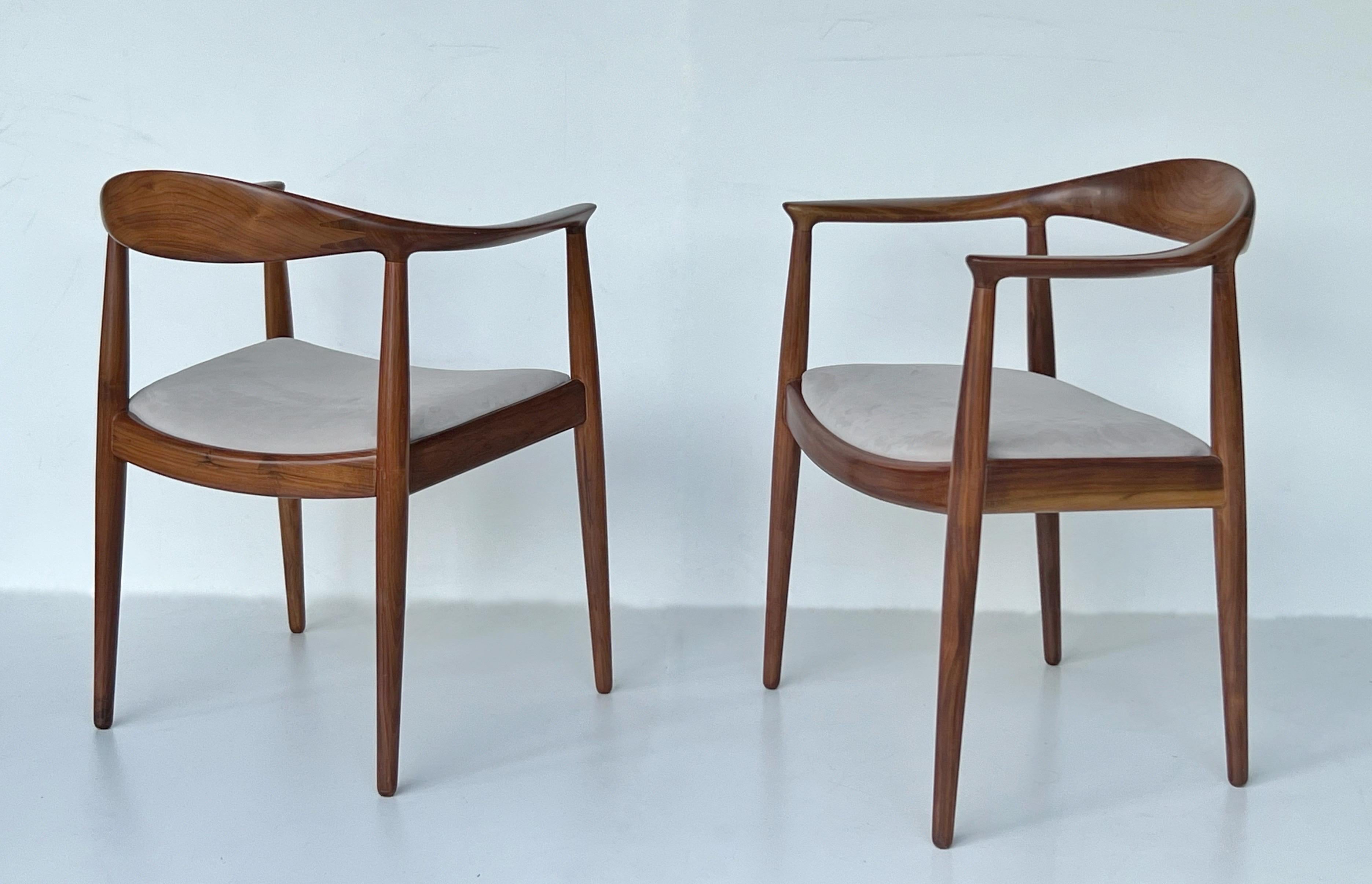 Leather Hans Wegner The Chair Walnut Model JH503  by Johannes Hansen  2 Available For Sale