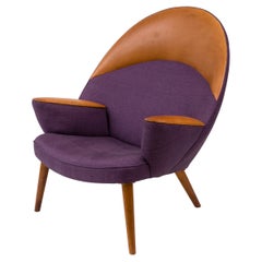 Hans Wegner Upholstered Peacock Easy Chair Model JH521, Denmark, 1953