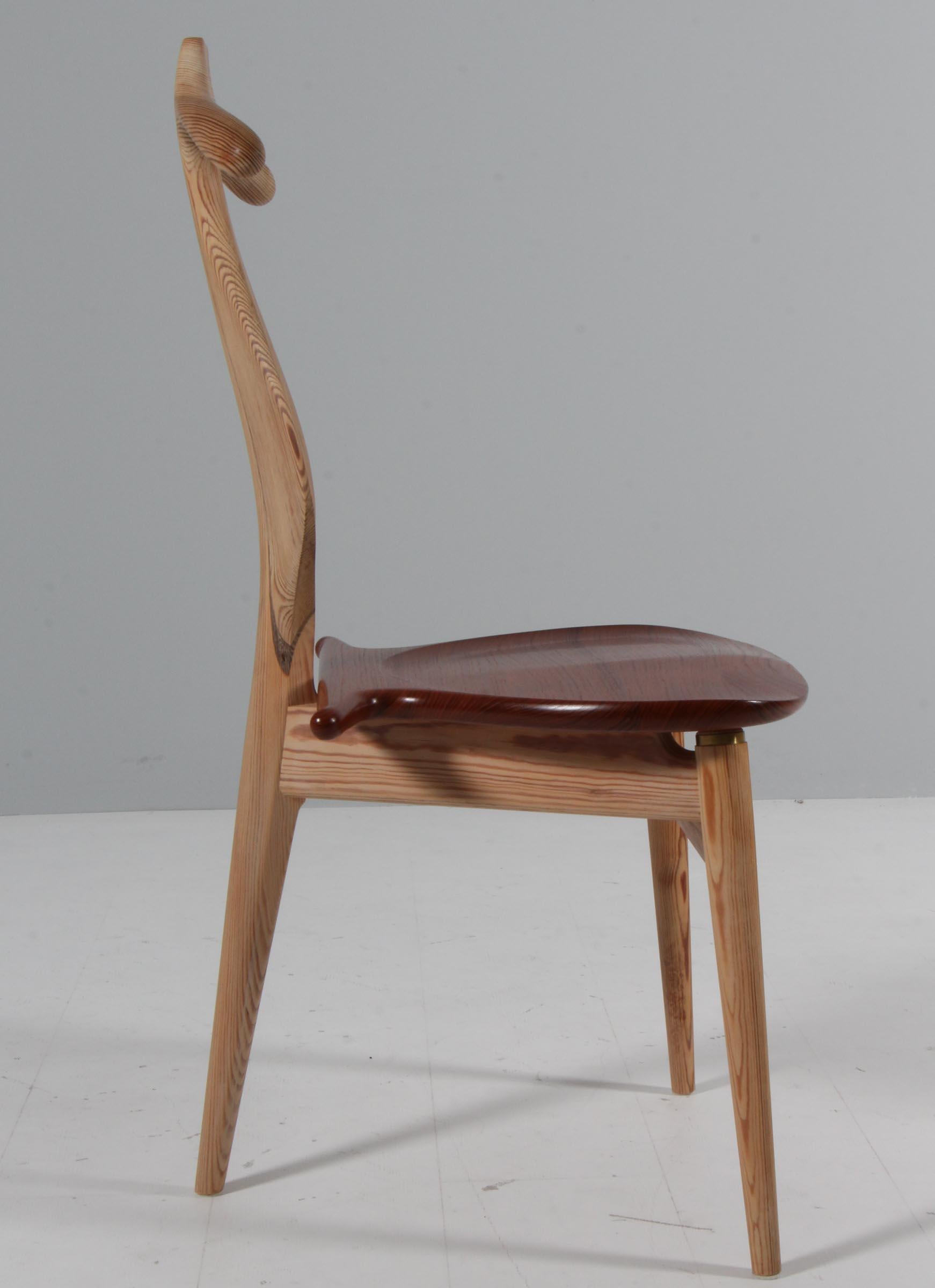 Hans Wegner Valet Chair by PP Møbler, Denmark, Pine and teak For Sale 2