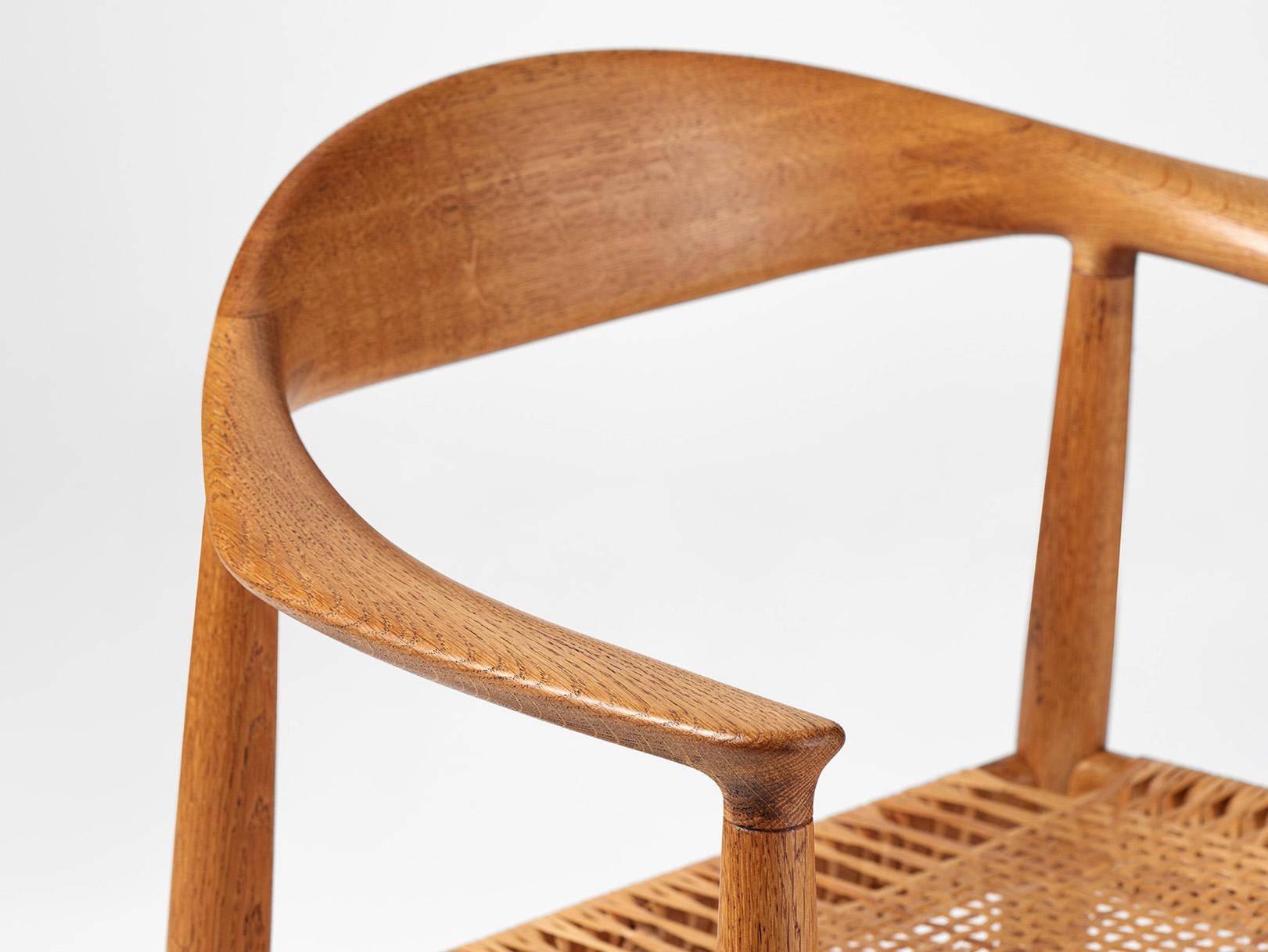Hans Wegner Vintage JH-501 Chair in Oak and Cane c1950s For Sale 4