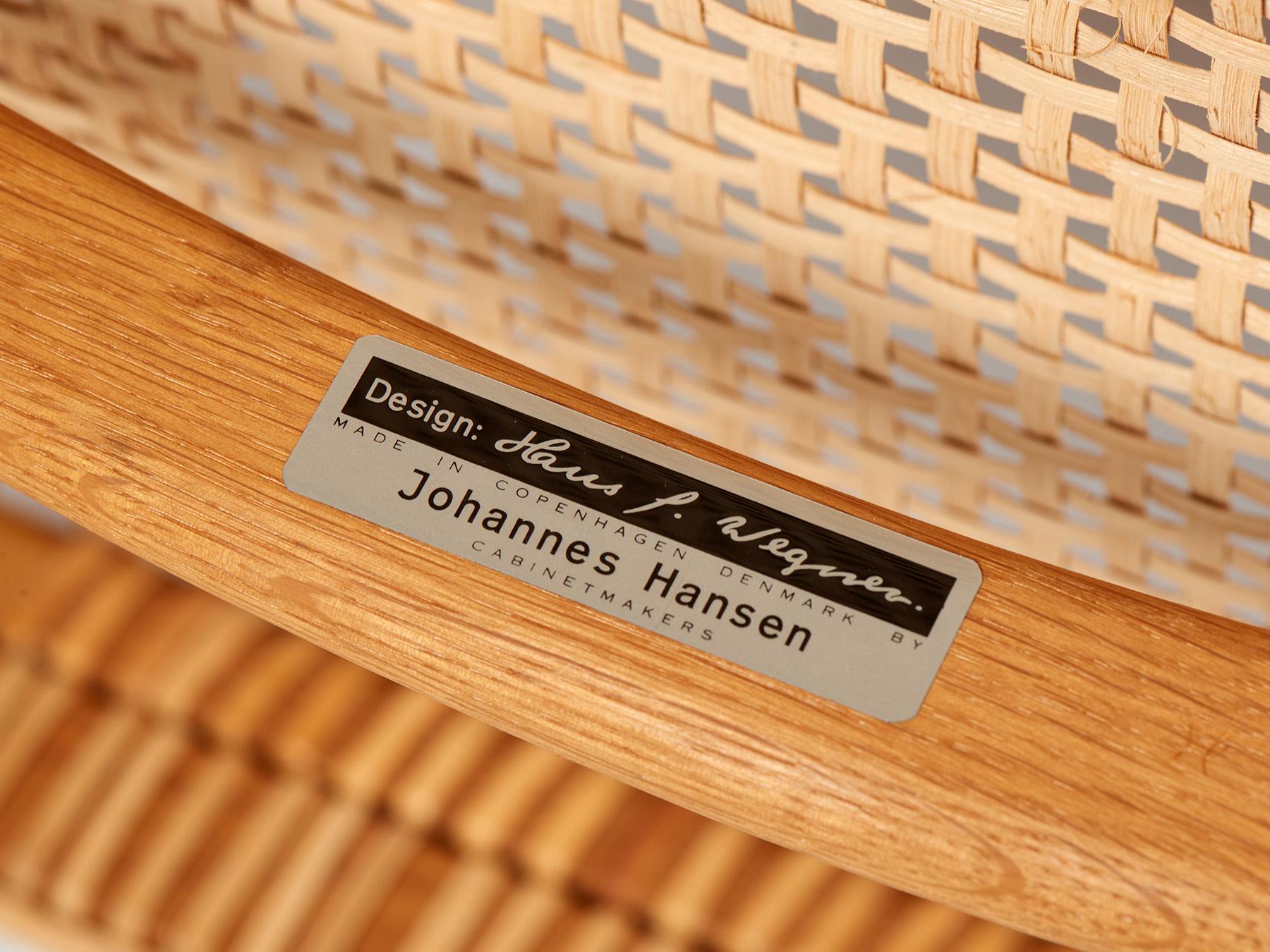 Hans Wegner Vintage JH-501 Chair in Oak and Cane c1950s For Sale 5