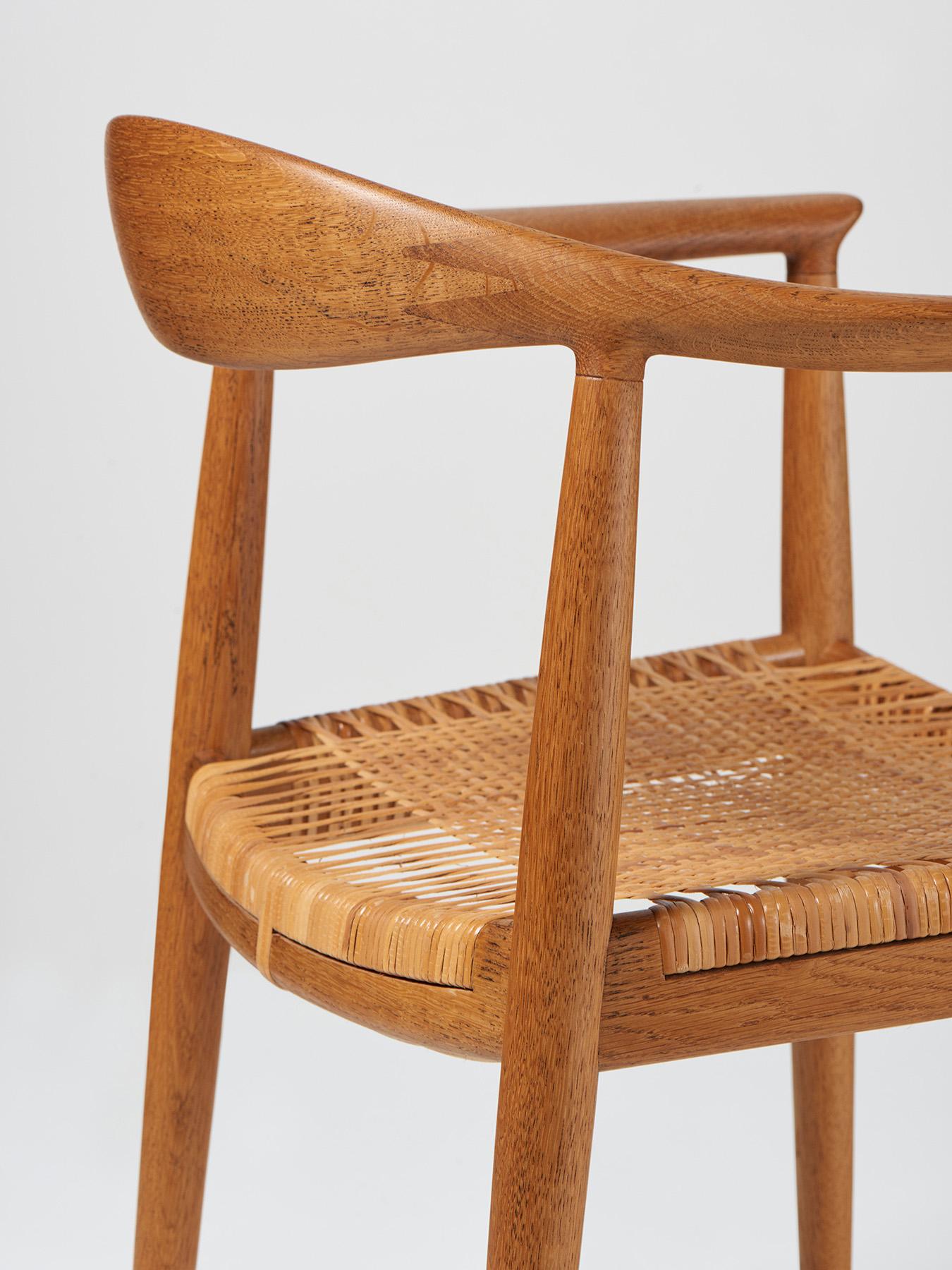 Mid-20th Century Hans Wegner Vintage JH-501 Chair in Oak and Cane c1950s For Sale