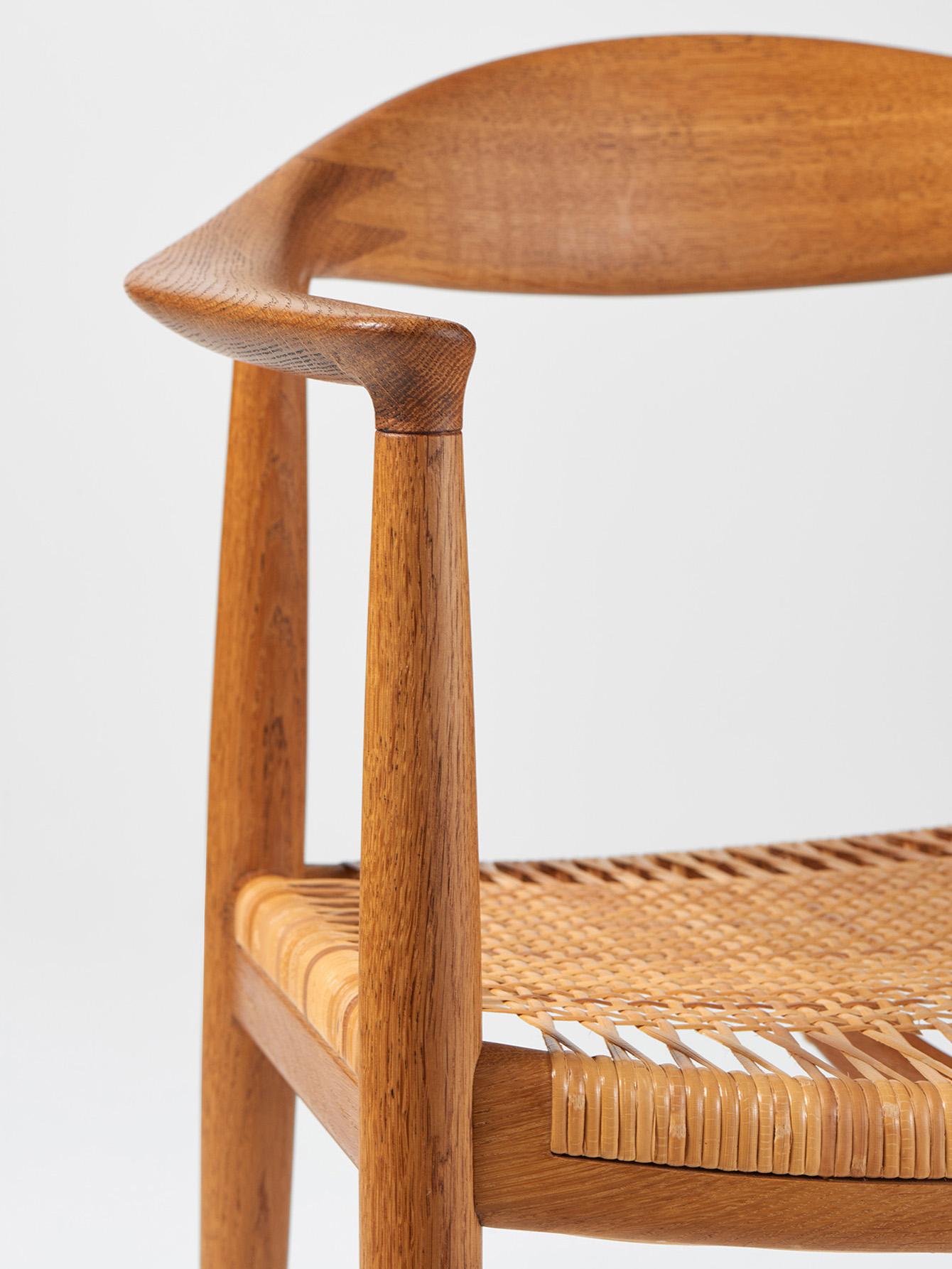 Hans Wegner Vintage JH-501 Chair in Oak and Cane c1950s For Sale 1