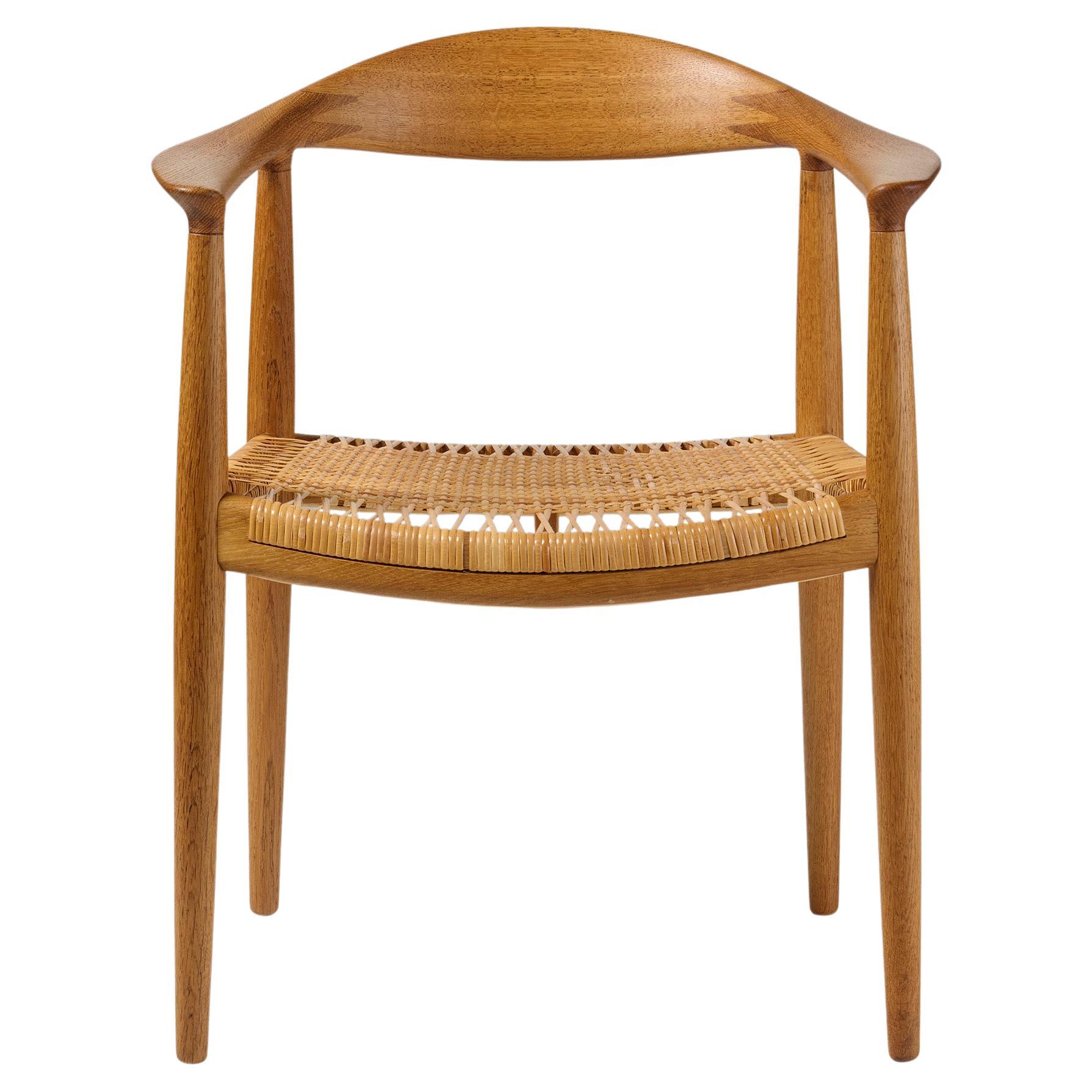 Hans Wegner Vintage JH-501 Chair in Oak and Cane c1950s For Sale