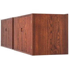 Hans Wegner Wall-Mounted Sideboards in Teak by Johannes Hansen in Denmark