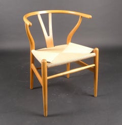 Hans Wegner, Wishbone Chair, Model CH24, circa 1953, in Beech and Paper Cord