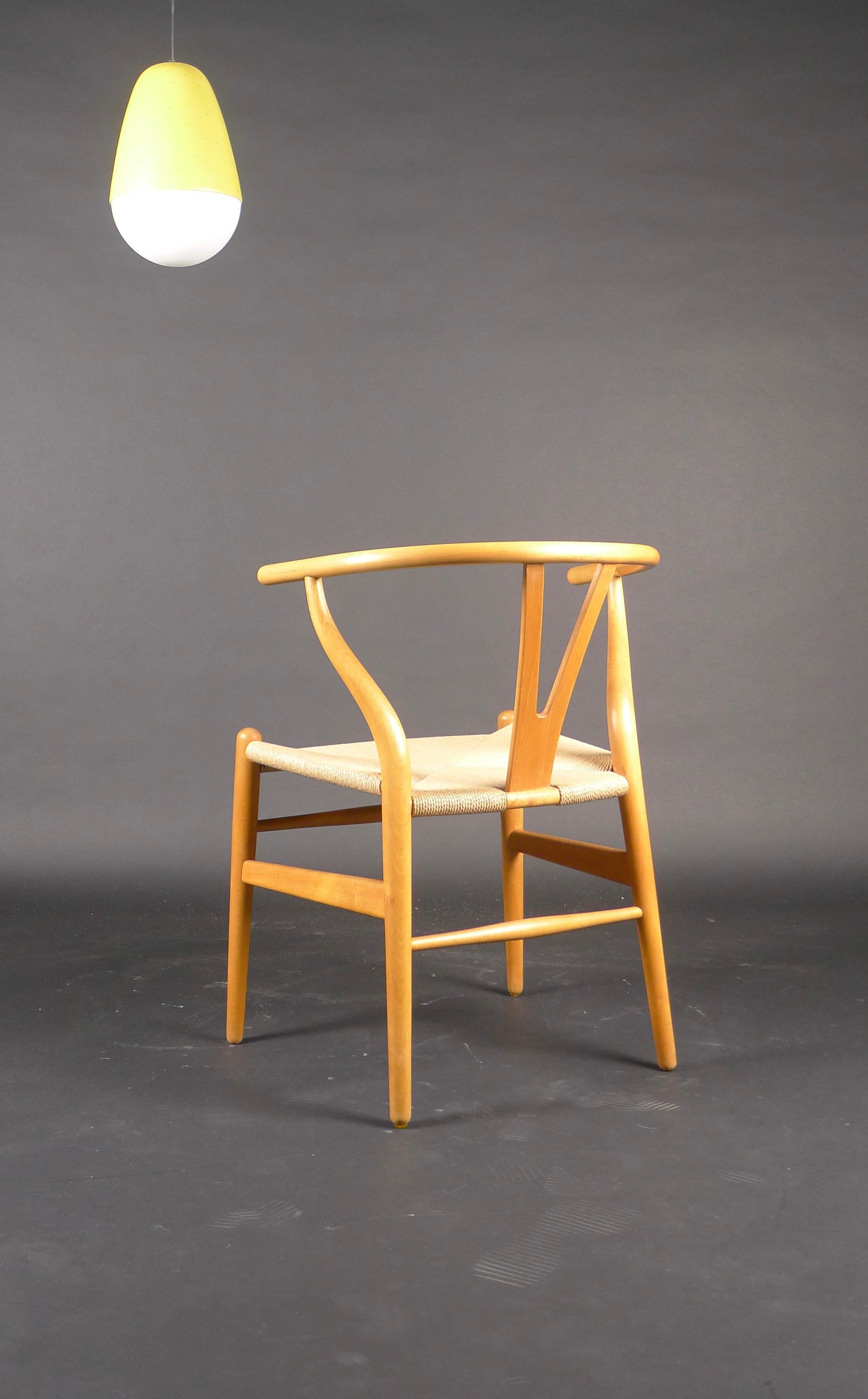 Mid-20th Century Hans Wegner, Wishbone Chair, Model CH24, circa 1953, in Beech and Paper Cord