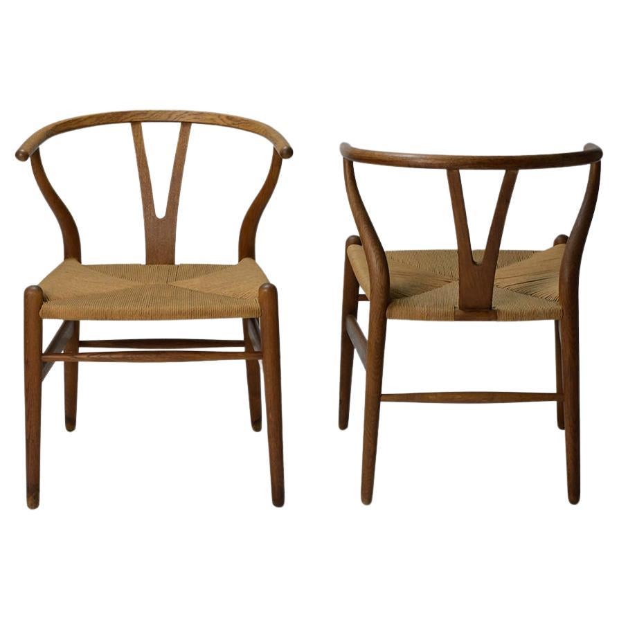 Hans Wegner Wishbone Chairs by Carl Hansen and Son  For Sale