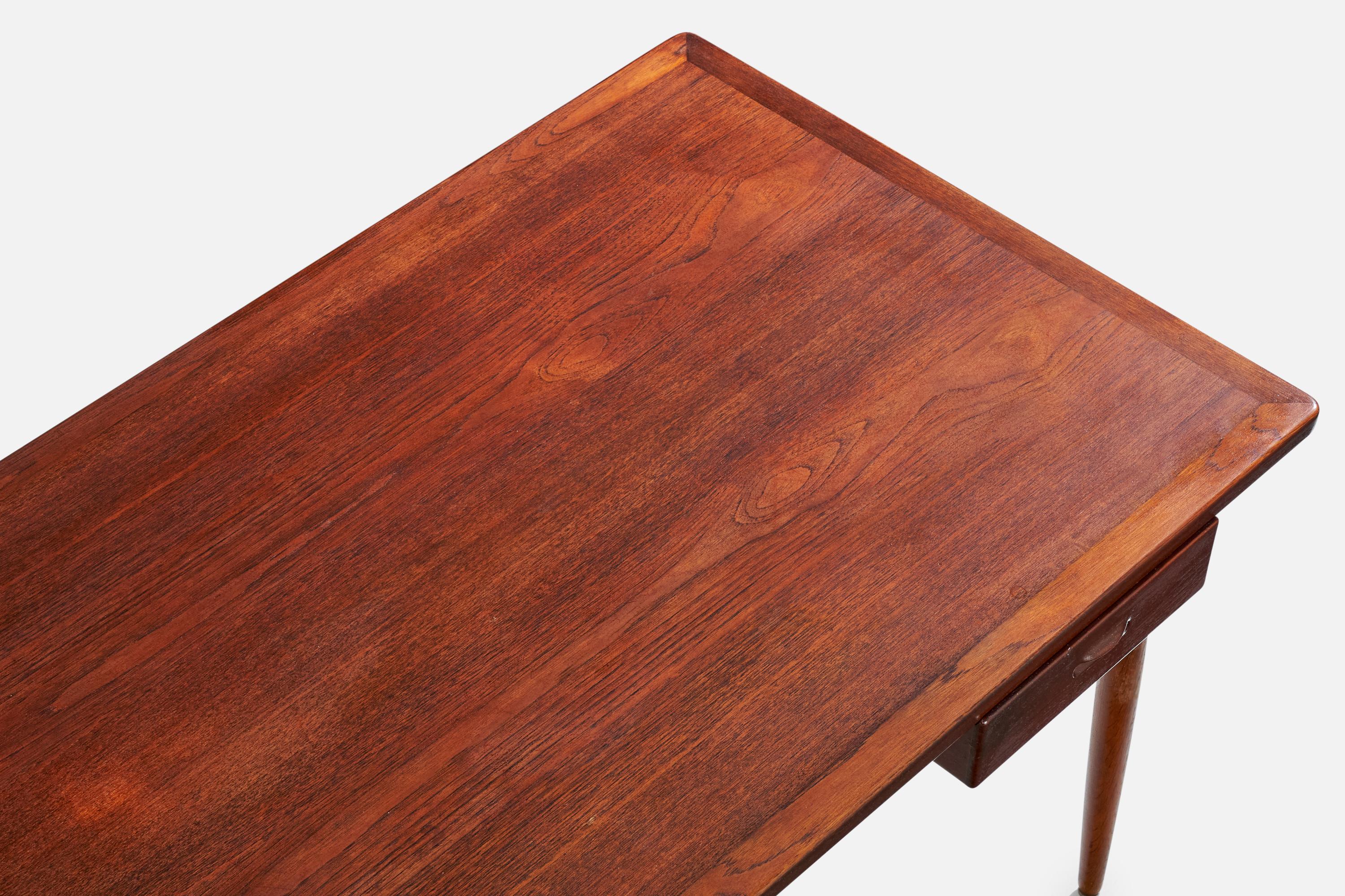 Hans Wegner, Wishbone Desk, Oak, Teak, Denmark, 1950s For Sale 4