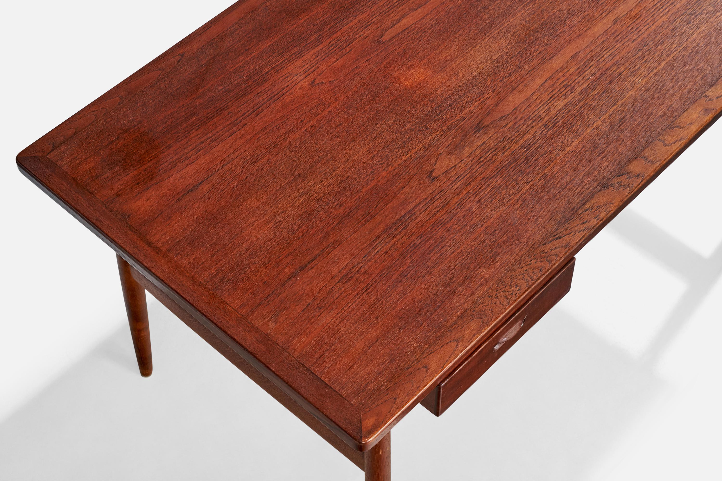 Hans Wegner, Wishbone Desk, Oak, Teak, Denmark, 1950s For Sale 5