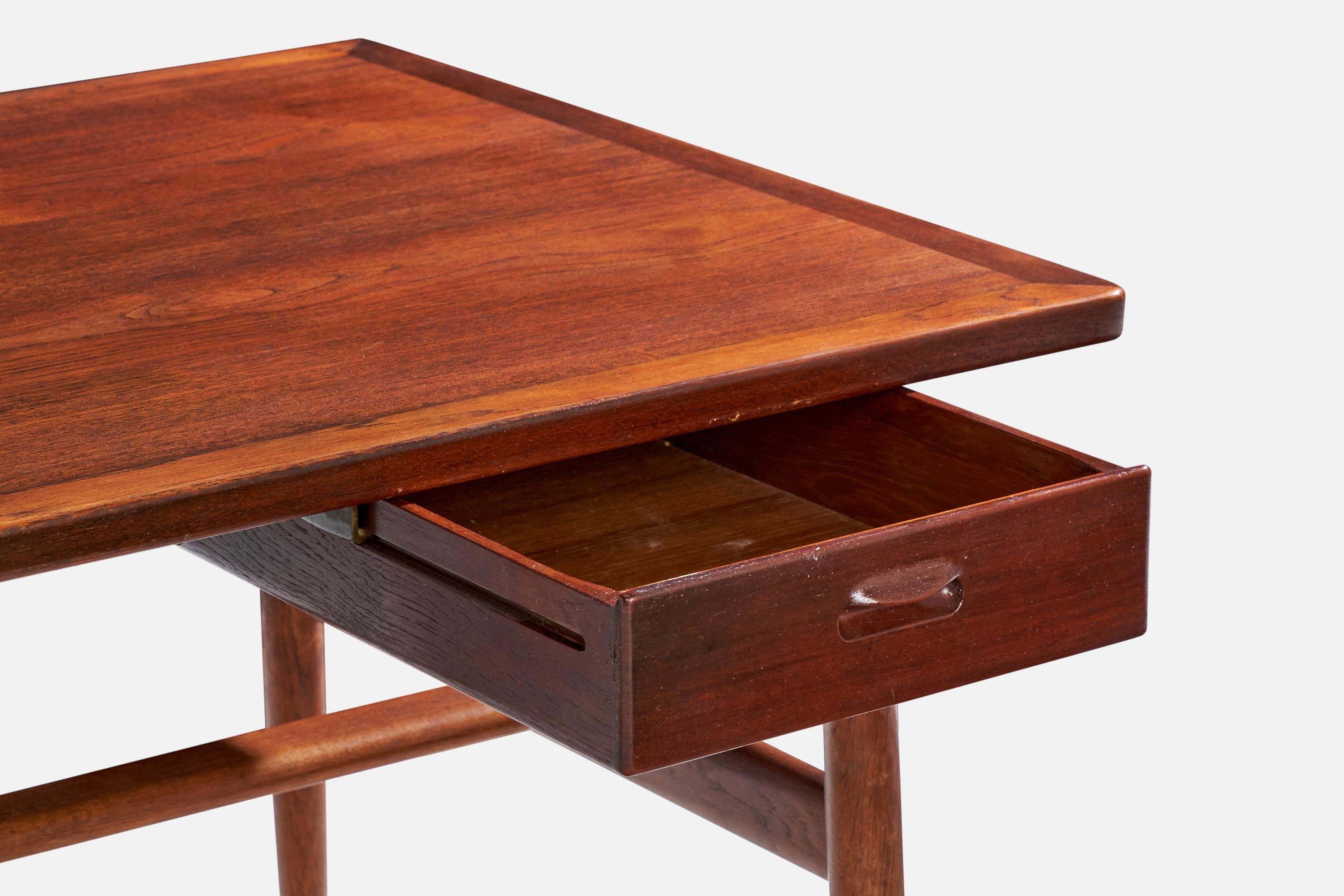 Hans Wegner, Wishbone Desk, Oak, Teak, Denmark, 1950s For Sale 13