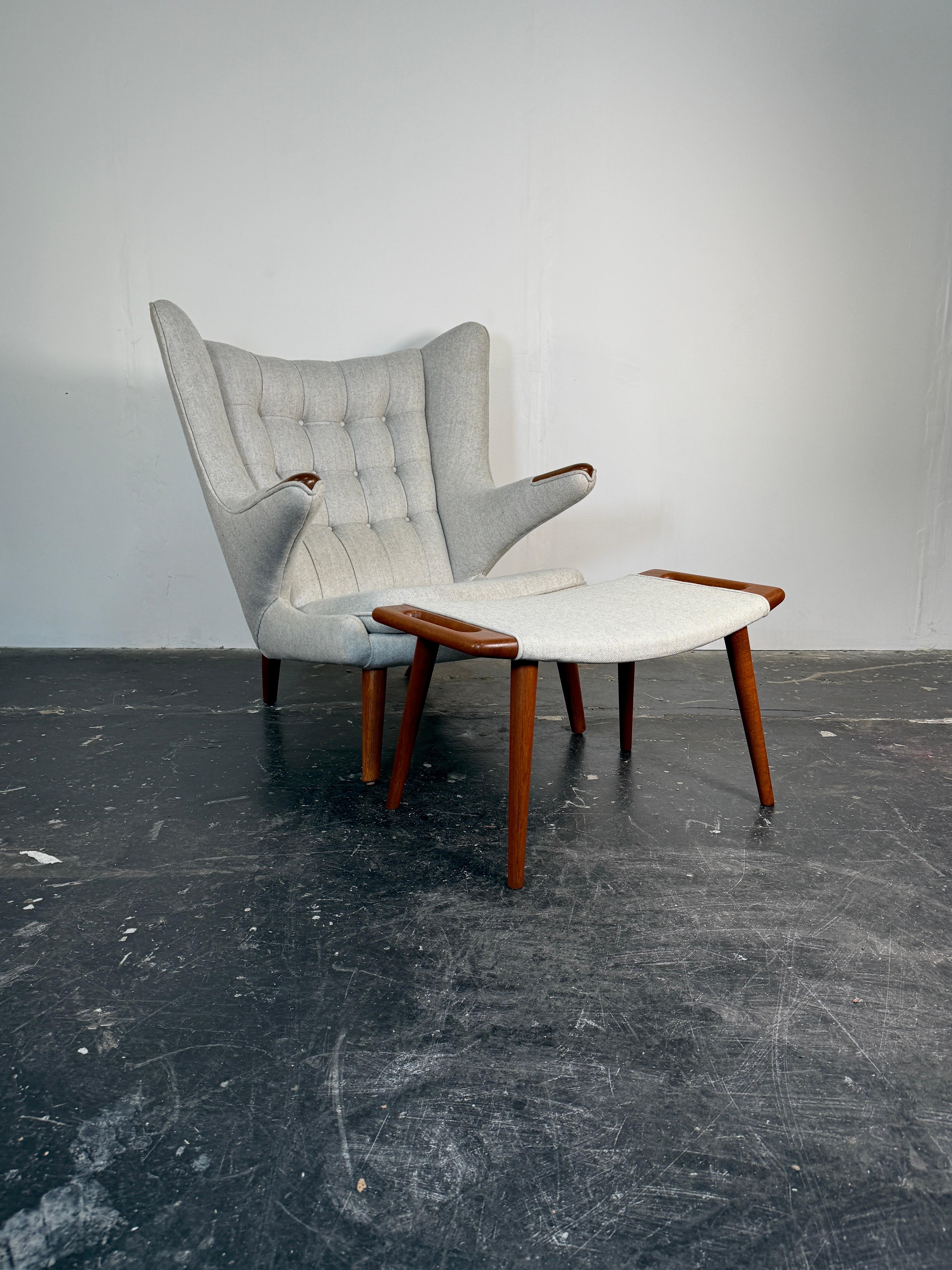 Hans Wegner's Papa Bear Chair and Ottoman for A.P. Stolen Denmark, 1950's For Sale 9