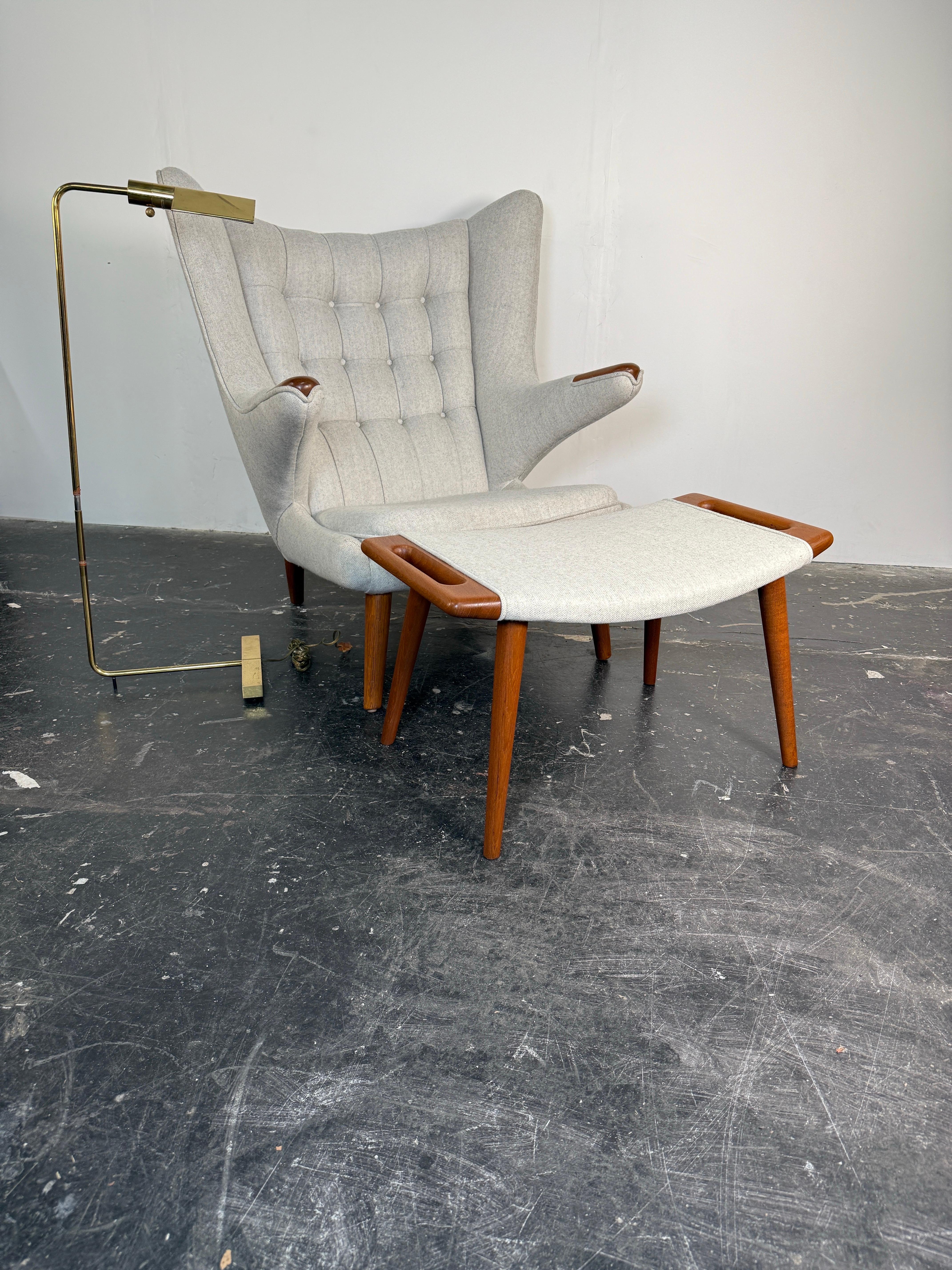 Hans Wegner's Papa Bear Chair and Ottoman for A.P. Stolen Denmark, 1950's For Sale 10