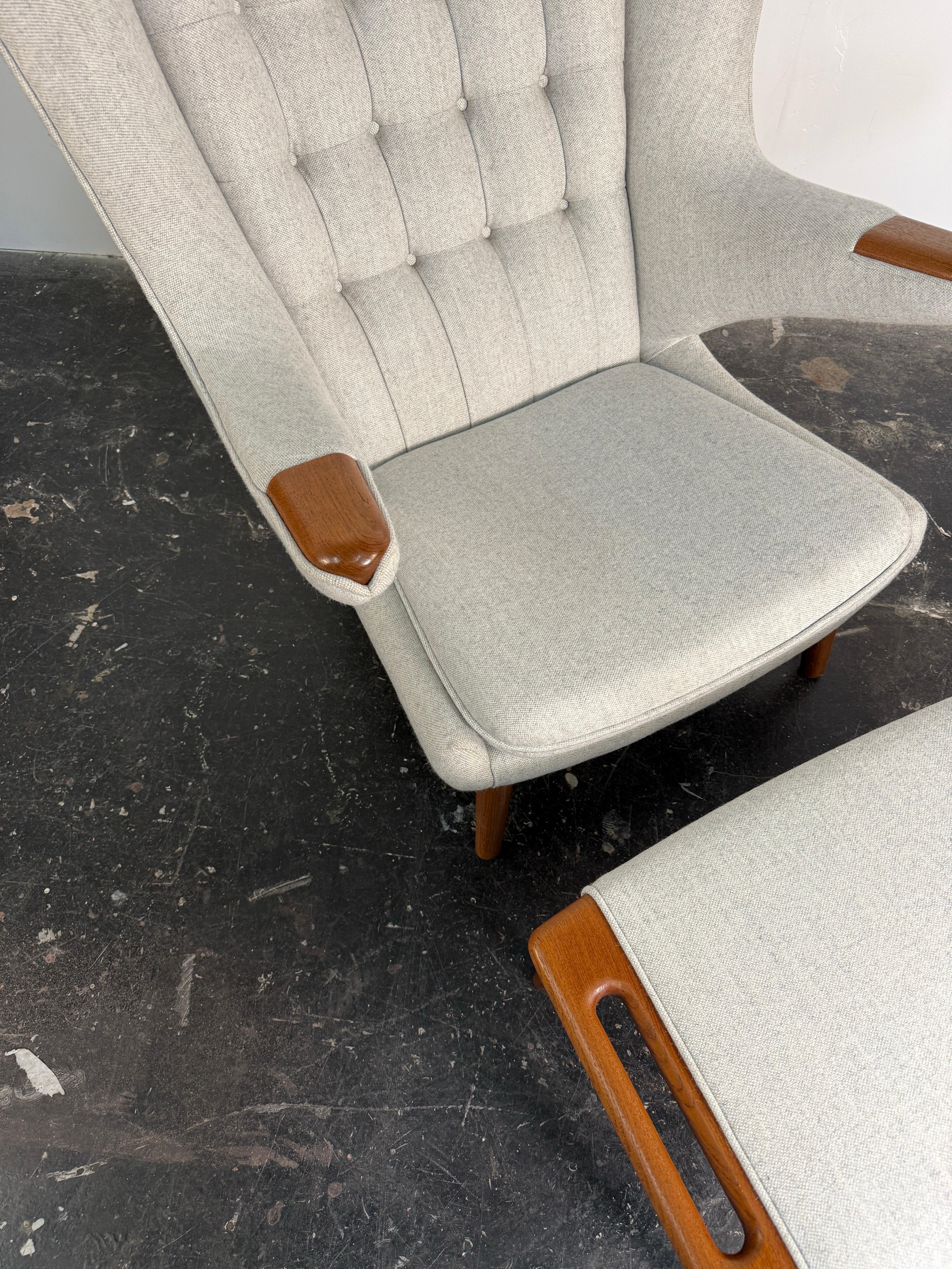 Hans Wegner's Papa Bear Chair and Ottoman for A.P. Stolen Denmark, 1950's For Sale 2