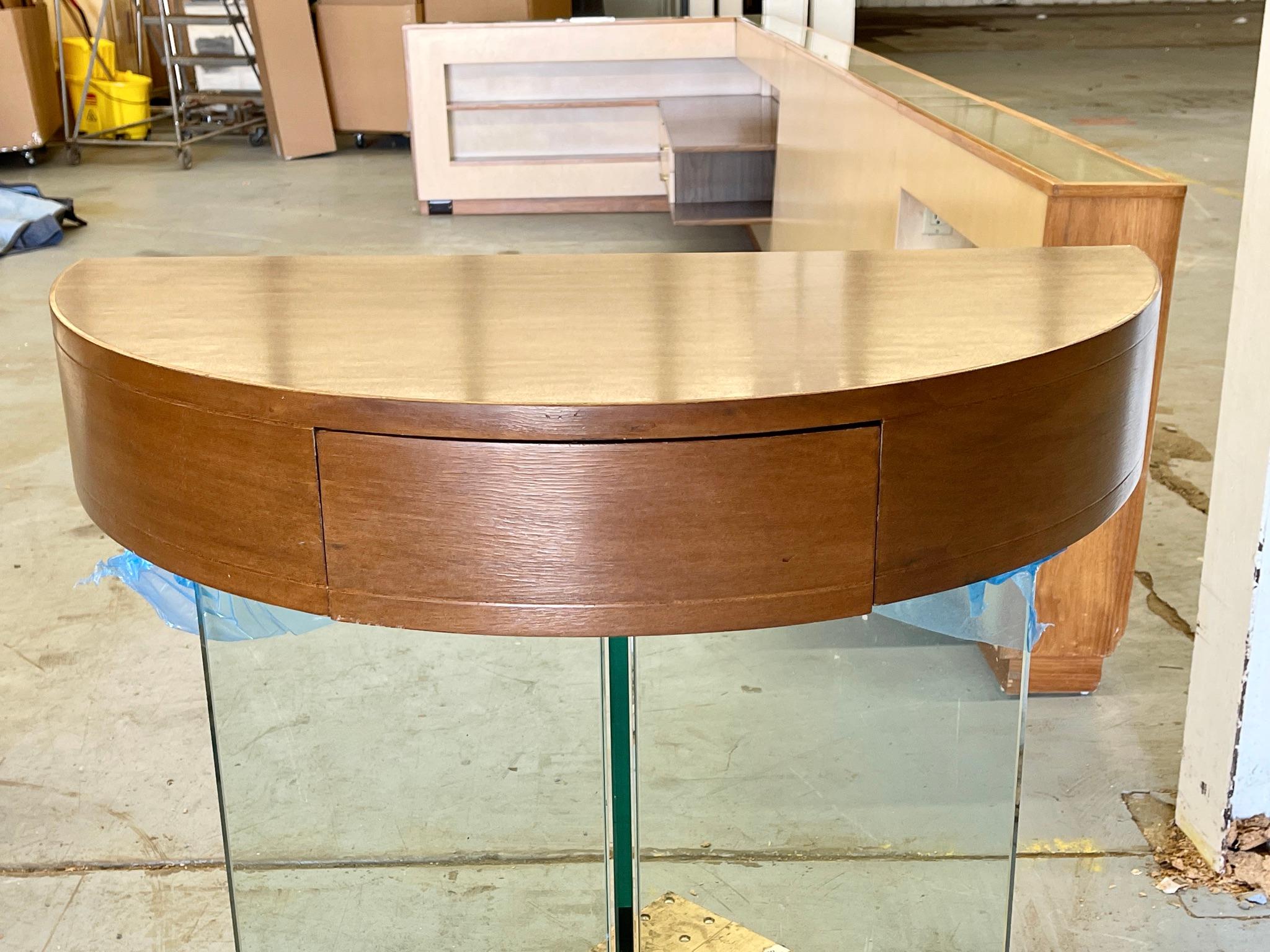 Mid-Century Modern Hans Weiss Floating Demi-Lune Console