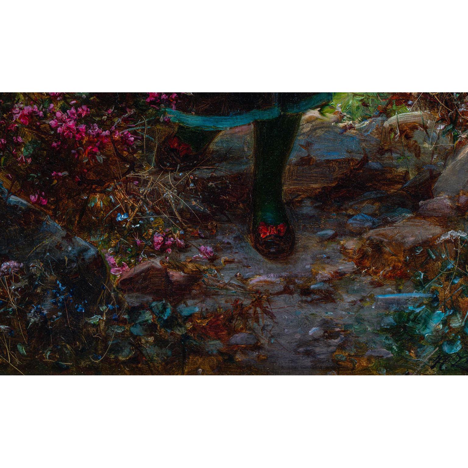 Hans Zatzka, sehr schönes Ölgemälde auf Leinwand, „Flowers of the Alps“ (Handgeschnitzt)
