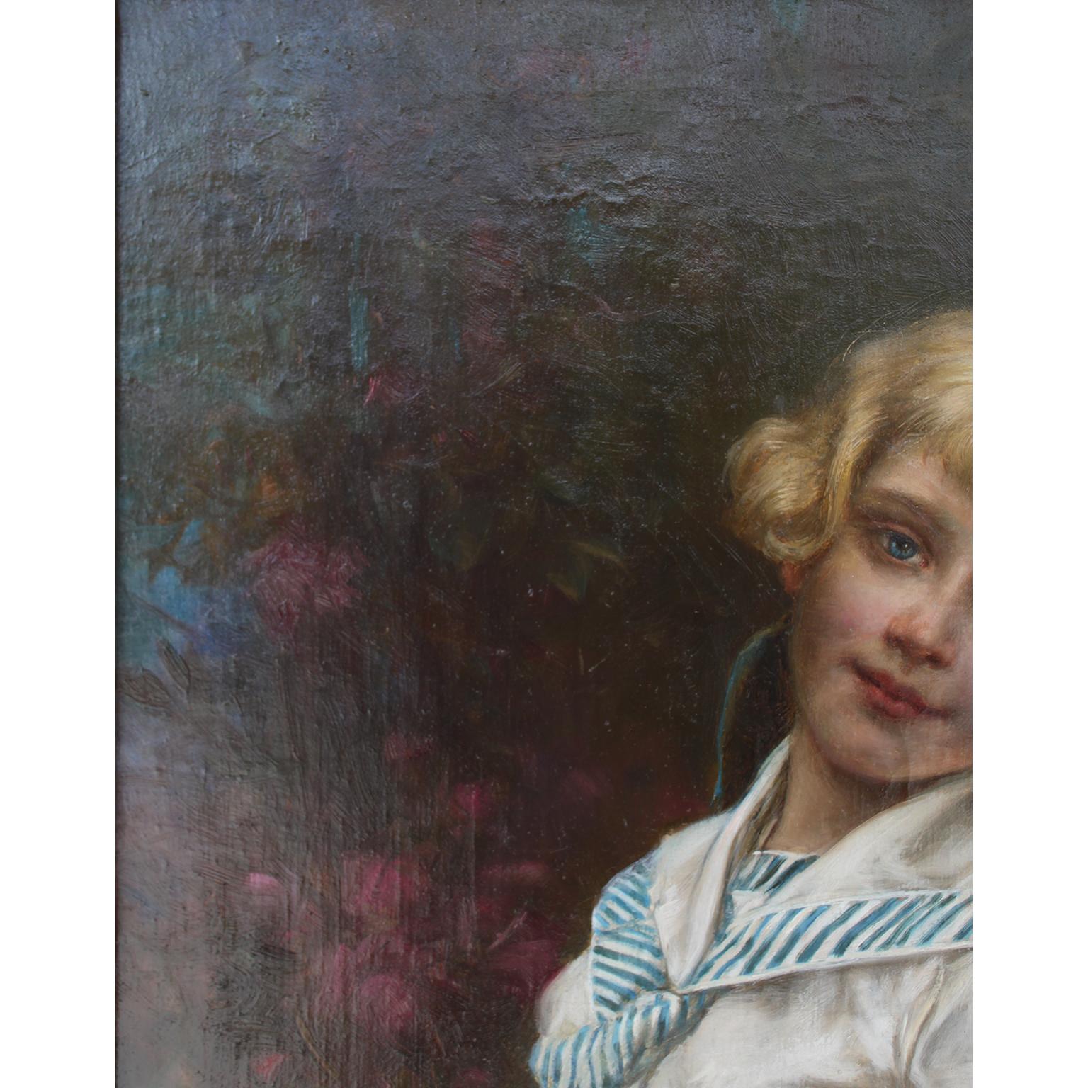 Hans Zatzka, Austriaco (1859-1945) Un raffinato olio su tela 