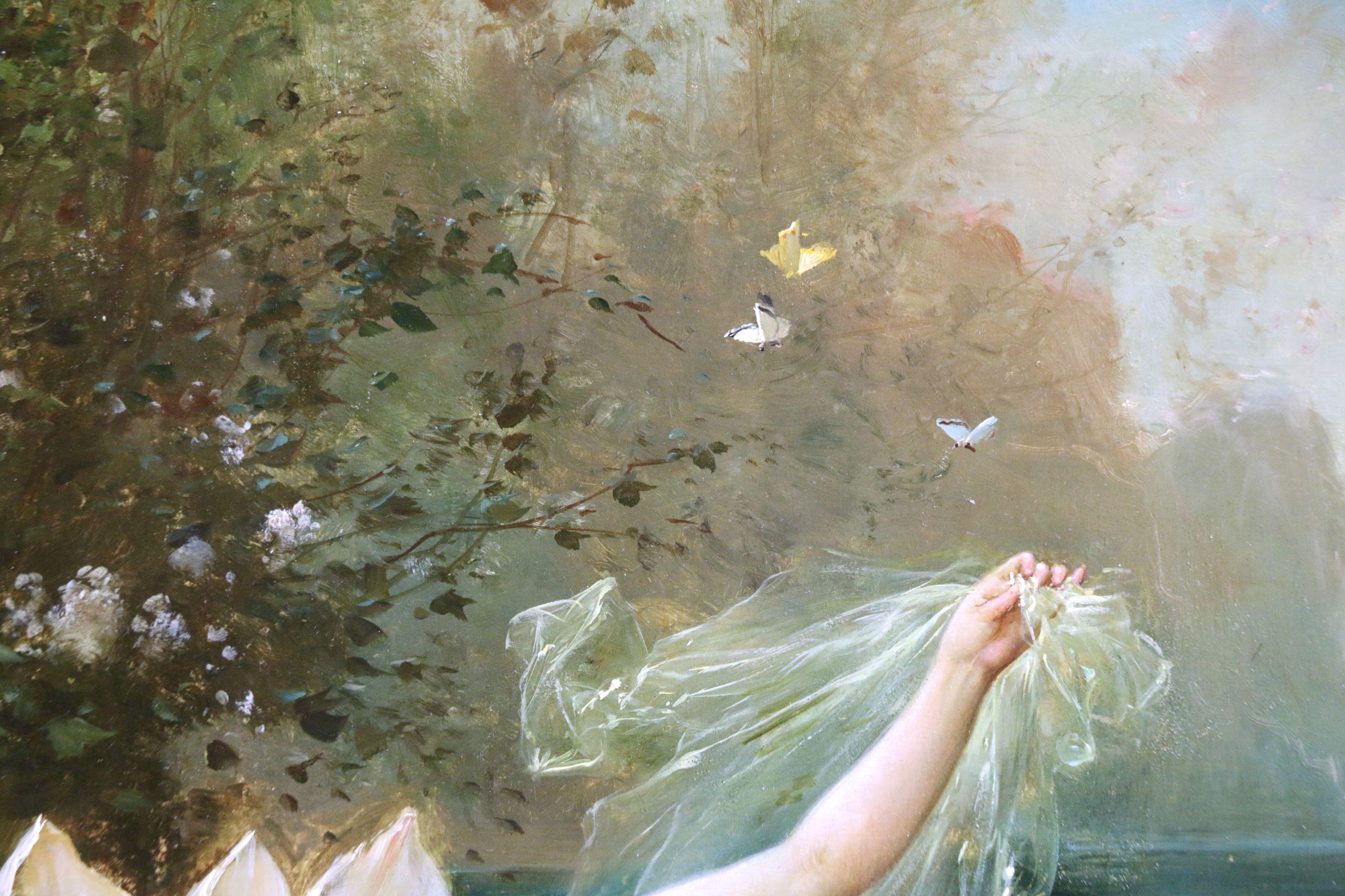 A Water Nymph - Öl, nackte weibliche Figur in Landschaft von Hans Zatzka, 19. Jahrhundert 3