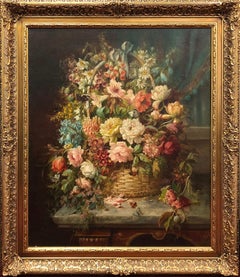 Floral Still Life with Butterflies and Bee