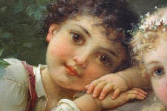 Hans Zatzka, 'Austrian, 1859-1945' Exceptional Oil on Canvas "Young Children"