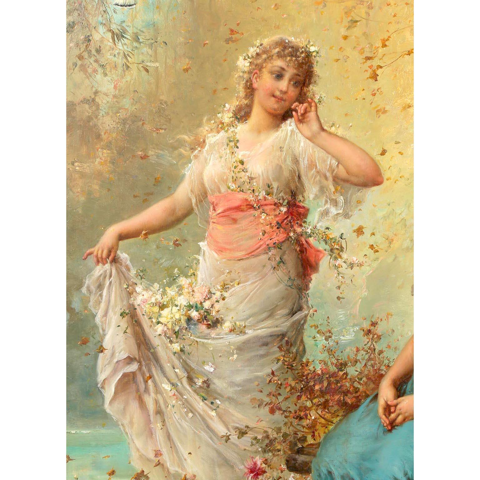 Hans Zatzka, Austriaco - Olio su tavola intitolato 