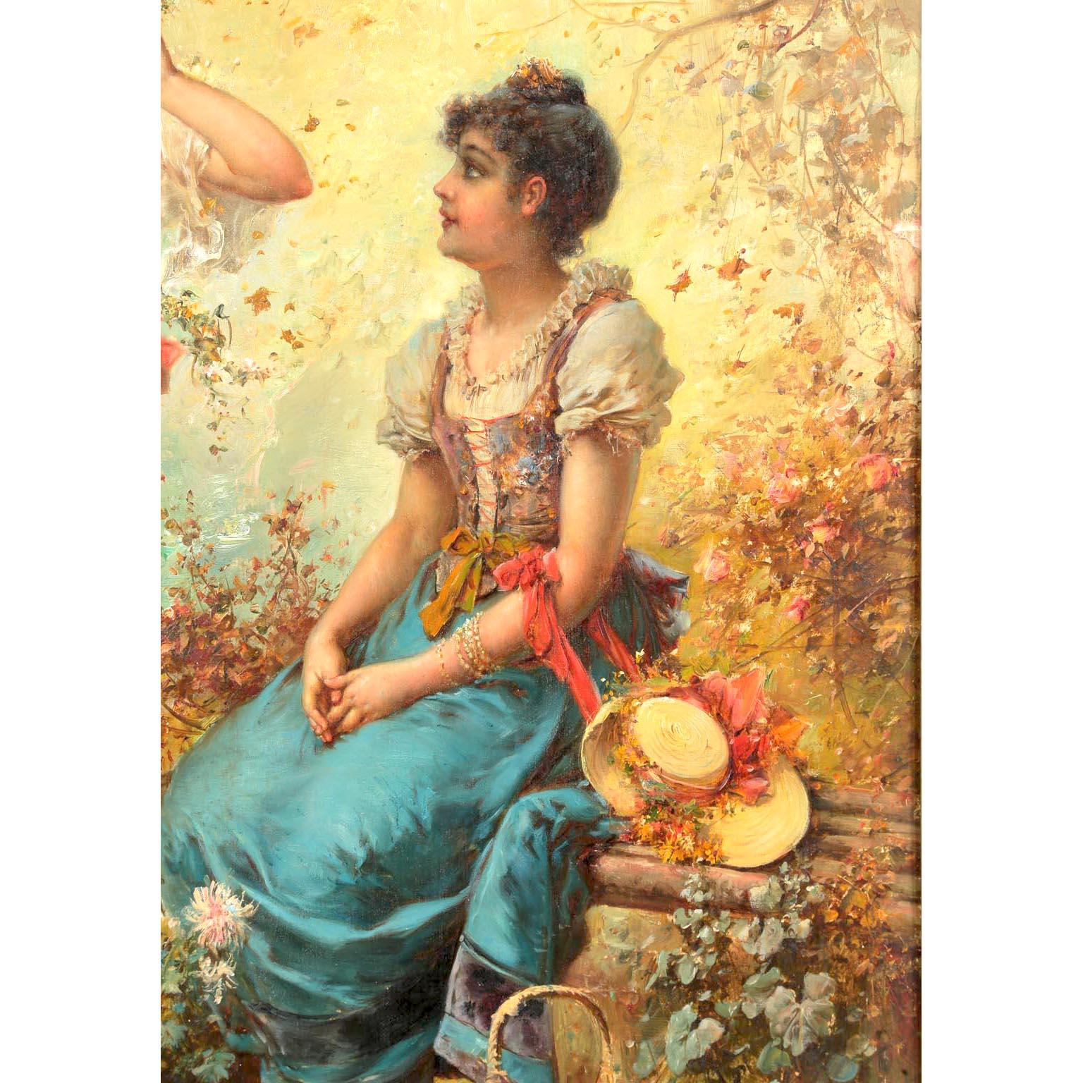 Hans Zatzka, Austriaco - Olio su tavola intitolato 