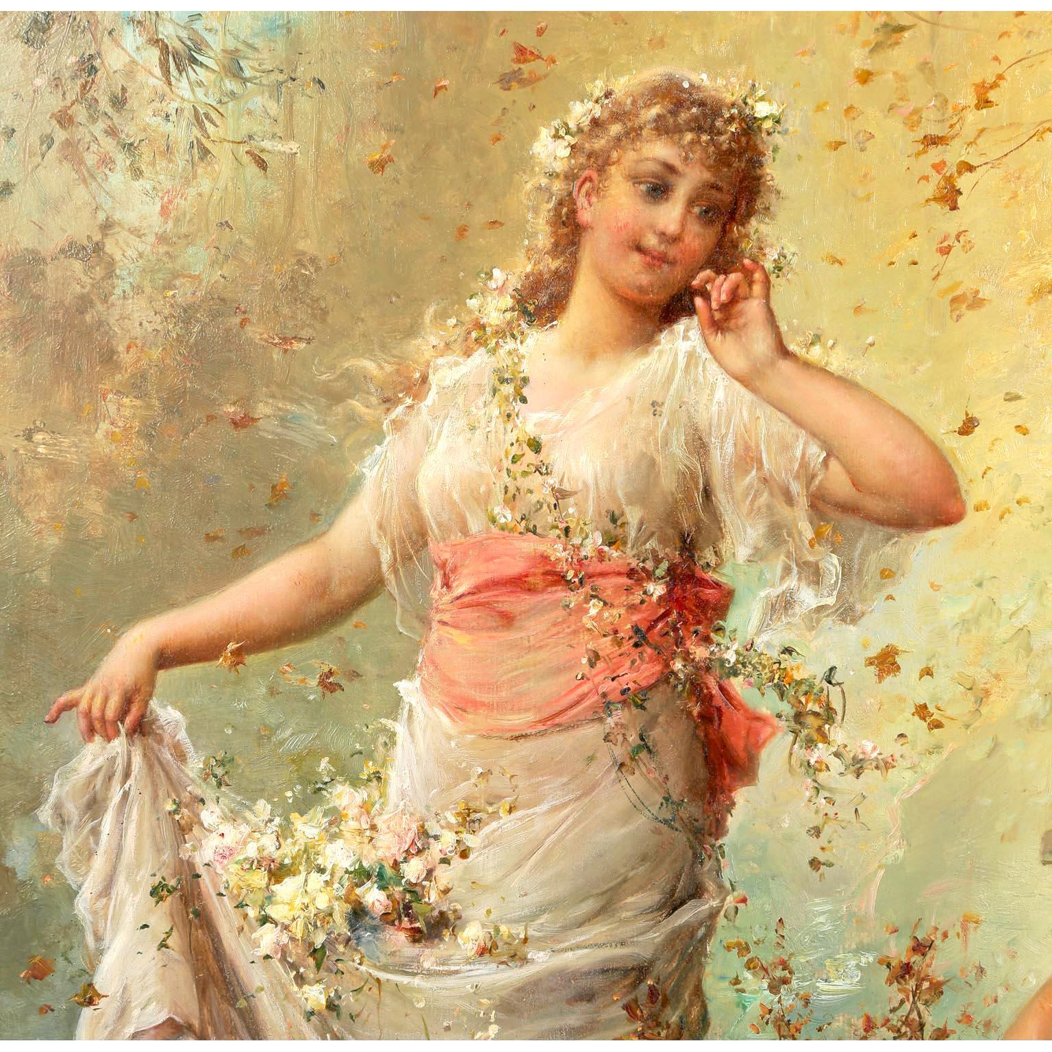 Hans Zatzka, Austriaco - Olio su tavola intitolato 