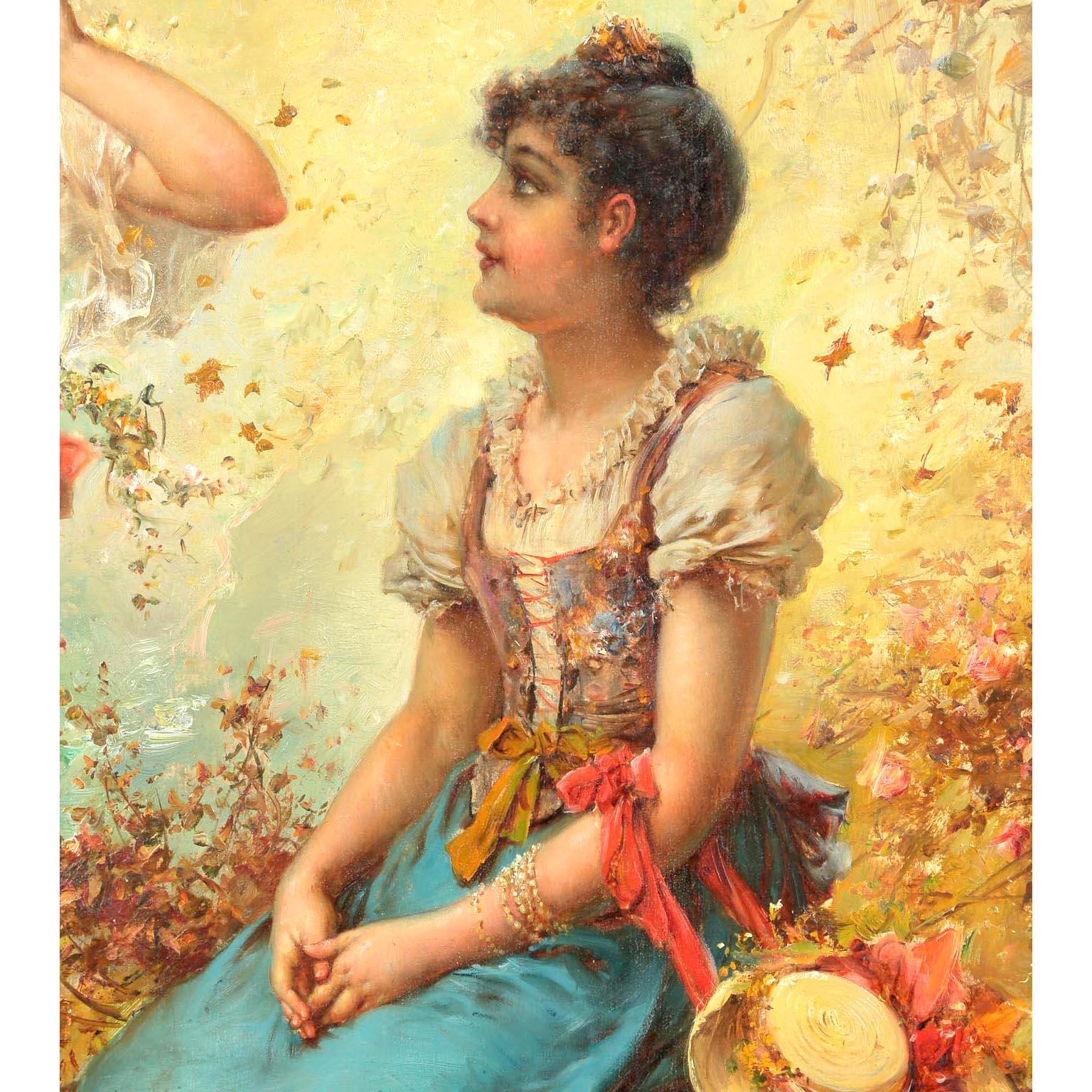 Hans Zatzka, Austriaco - Olio su tavola intitolato 